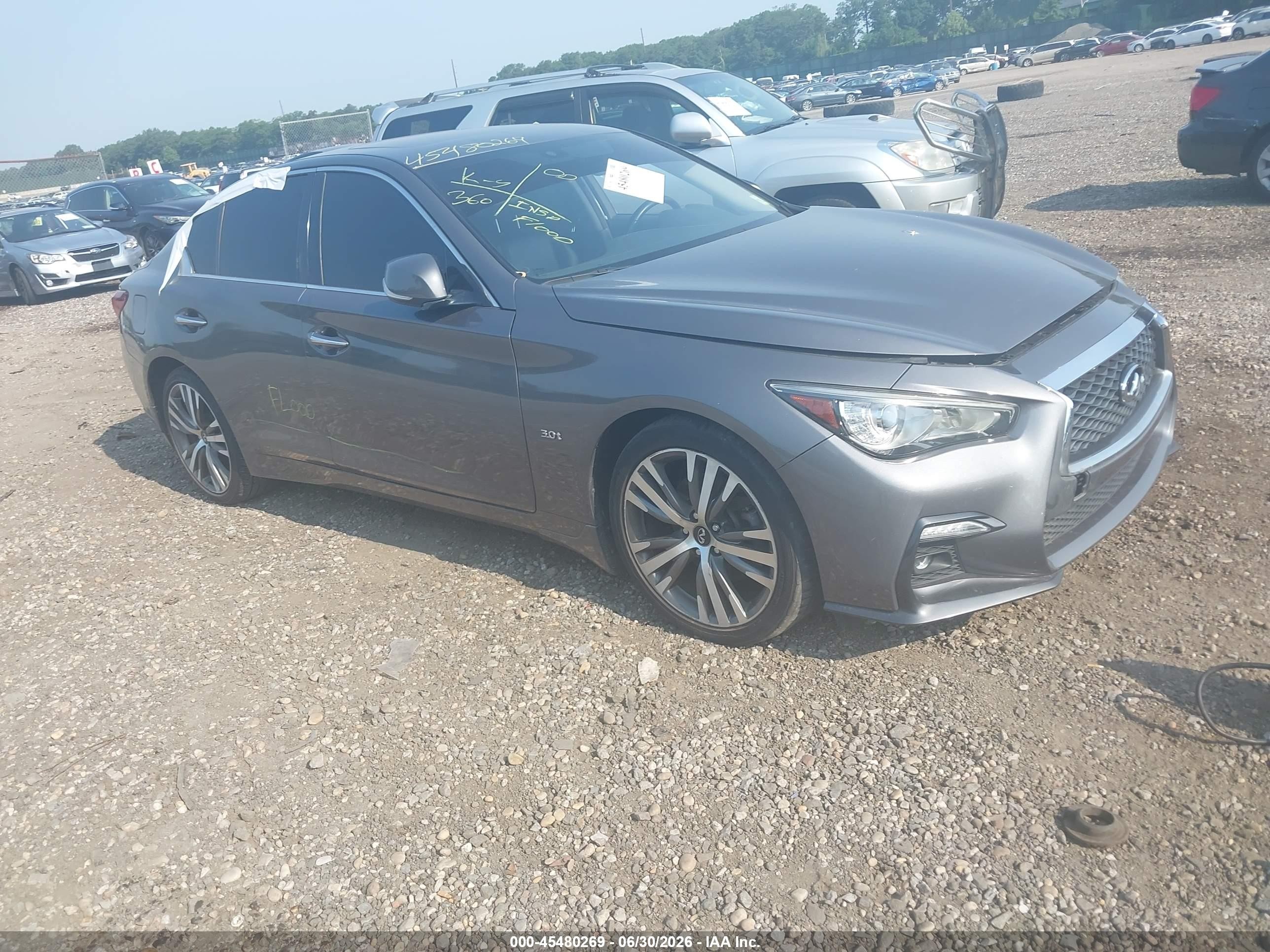 2018 Infiniti Q50 Luxe, VIN JN1EV7AR0JM445025 — Water / flood