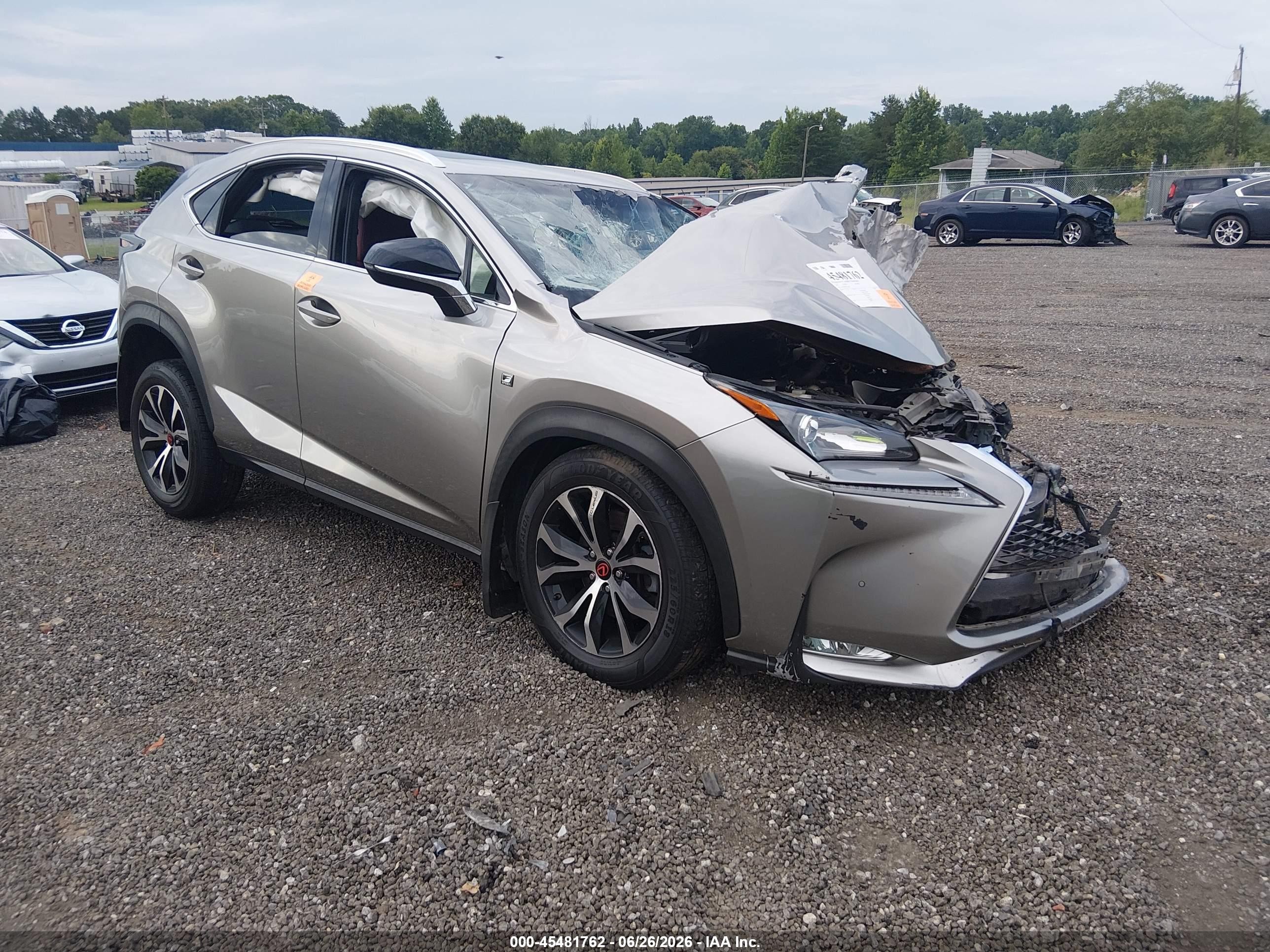 2017 Lexus NX 200t F Sport, VIN JTJBARBZ5H2110450 — Перед