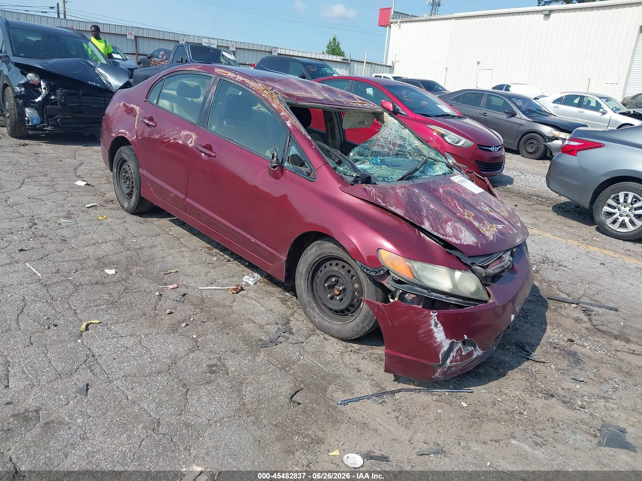 2008 Honda Civic LX, VIN 2HGFA16518H528896 — Перед