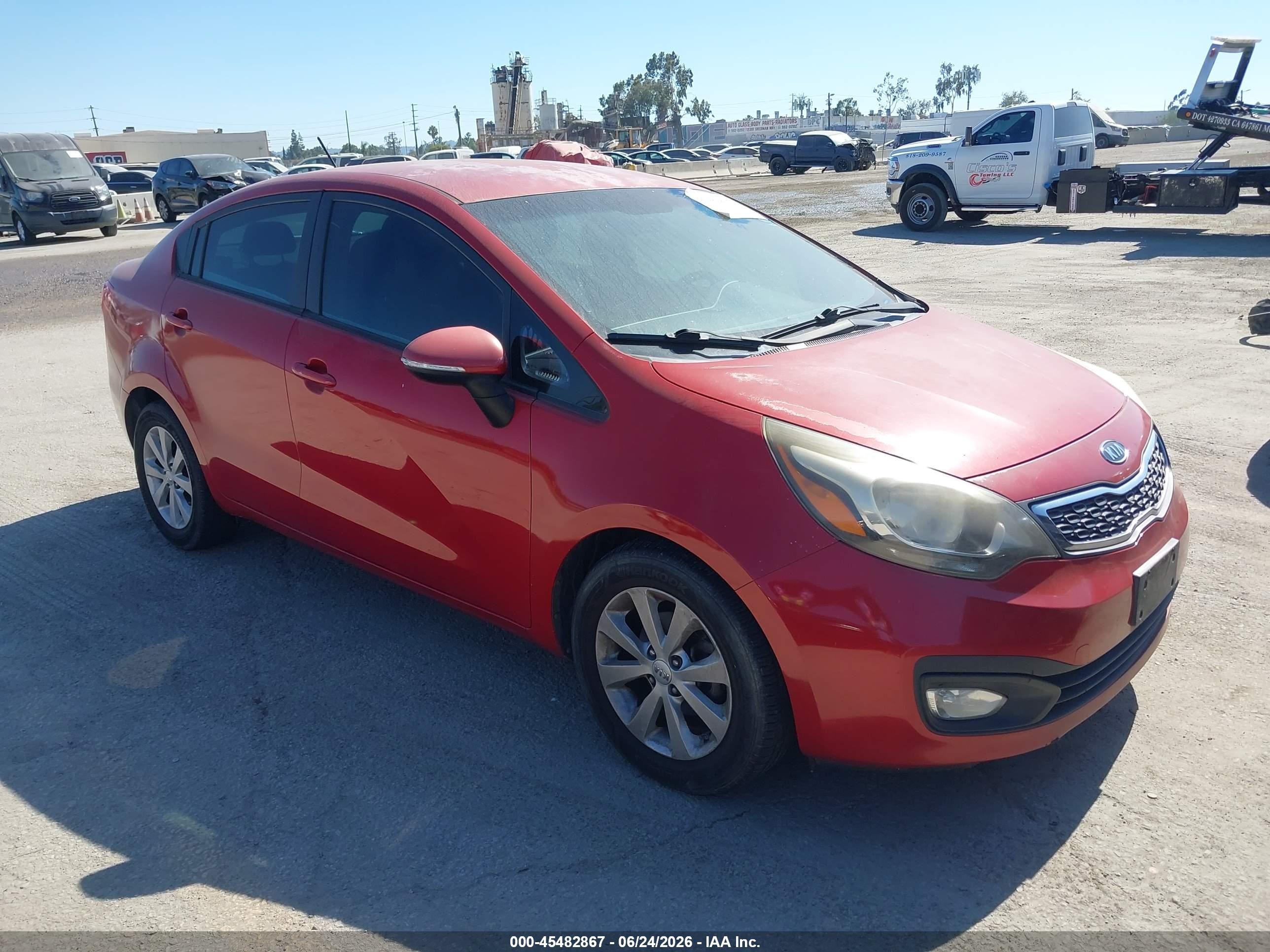 2013 Kia Rio EX, VIN KNADN4A3XD6099672 — Not stated
