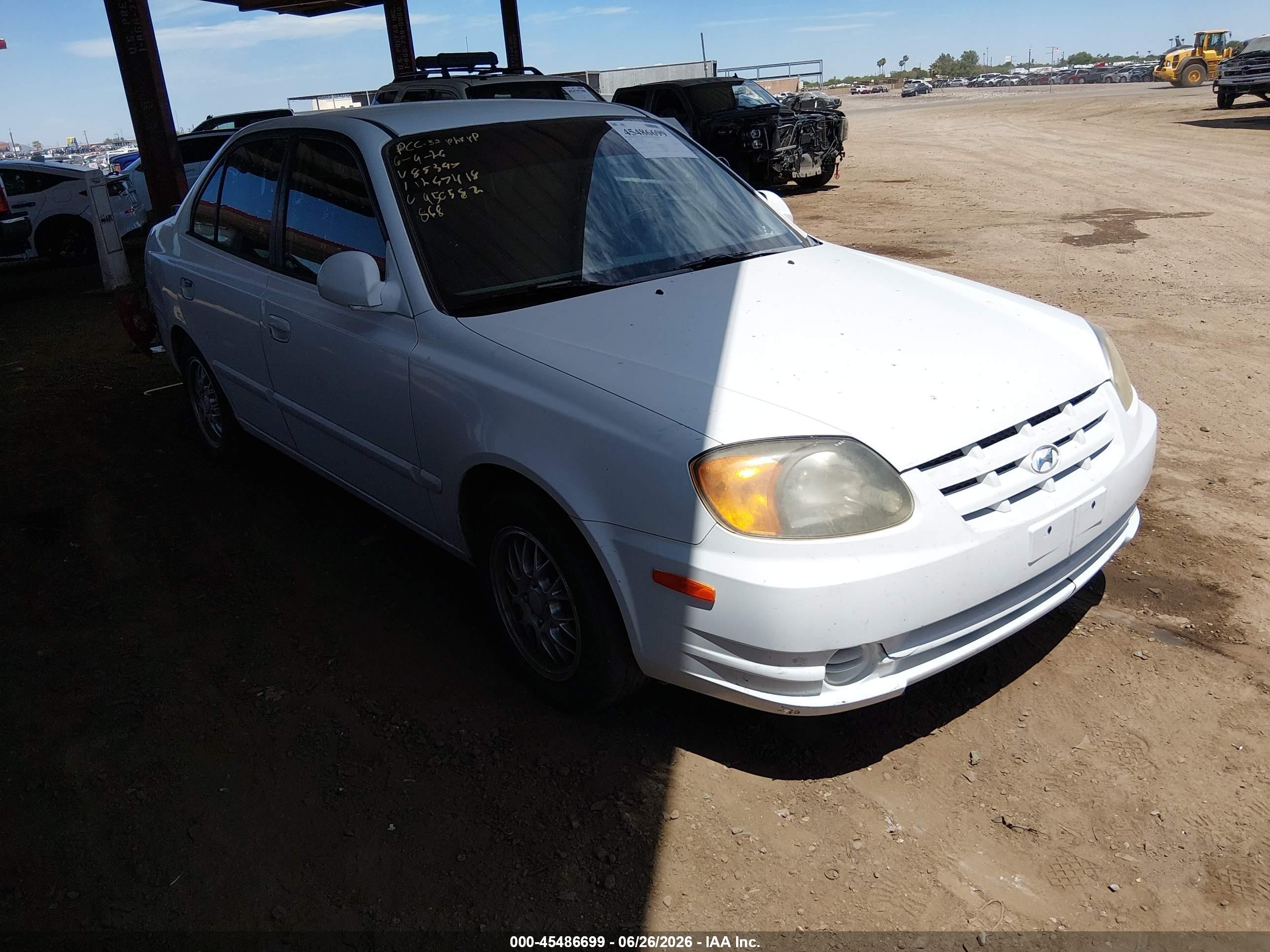 2005 Hyundai Accent GLS, VIN KMHCG45C35U585347 — Rear end