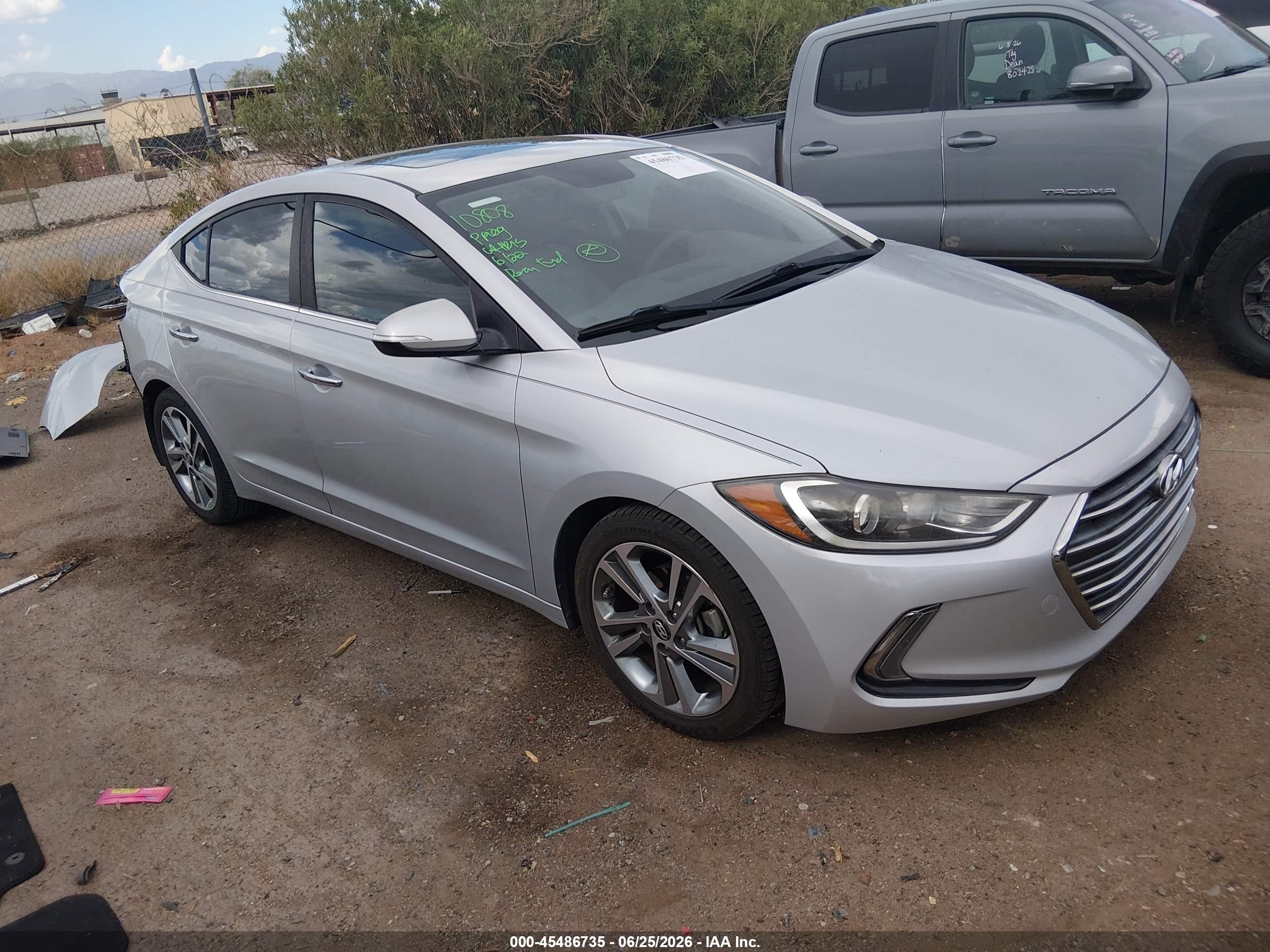 2017 Hyundai Elantra Limited, VIN KMHD84LF7HU182880 — Rear end