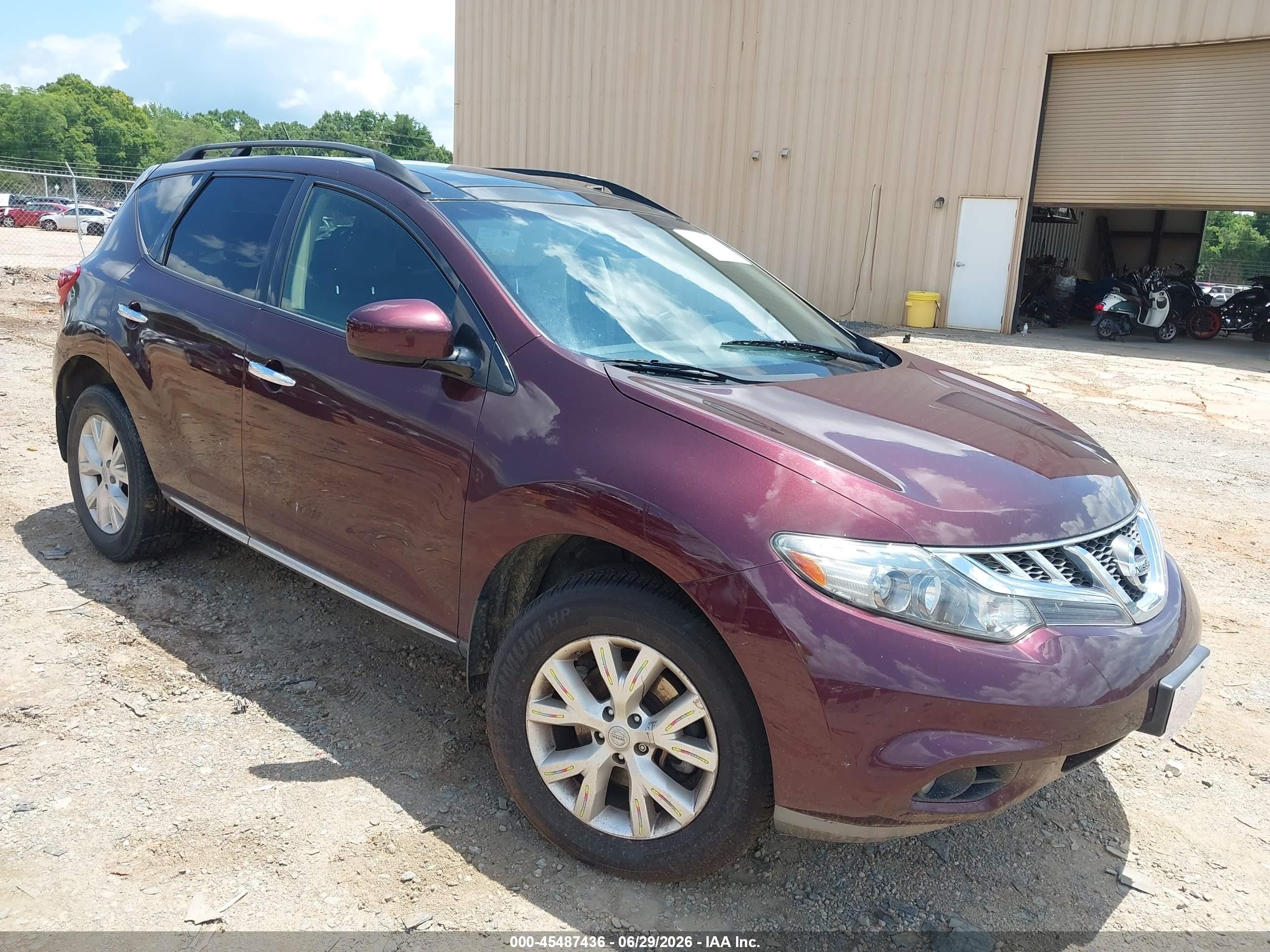 2014 Nissan Murano SL, VIN JN8AZ1MW8EW519739 — Repossession