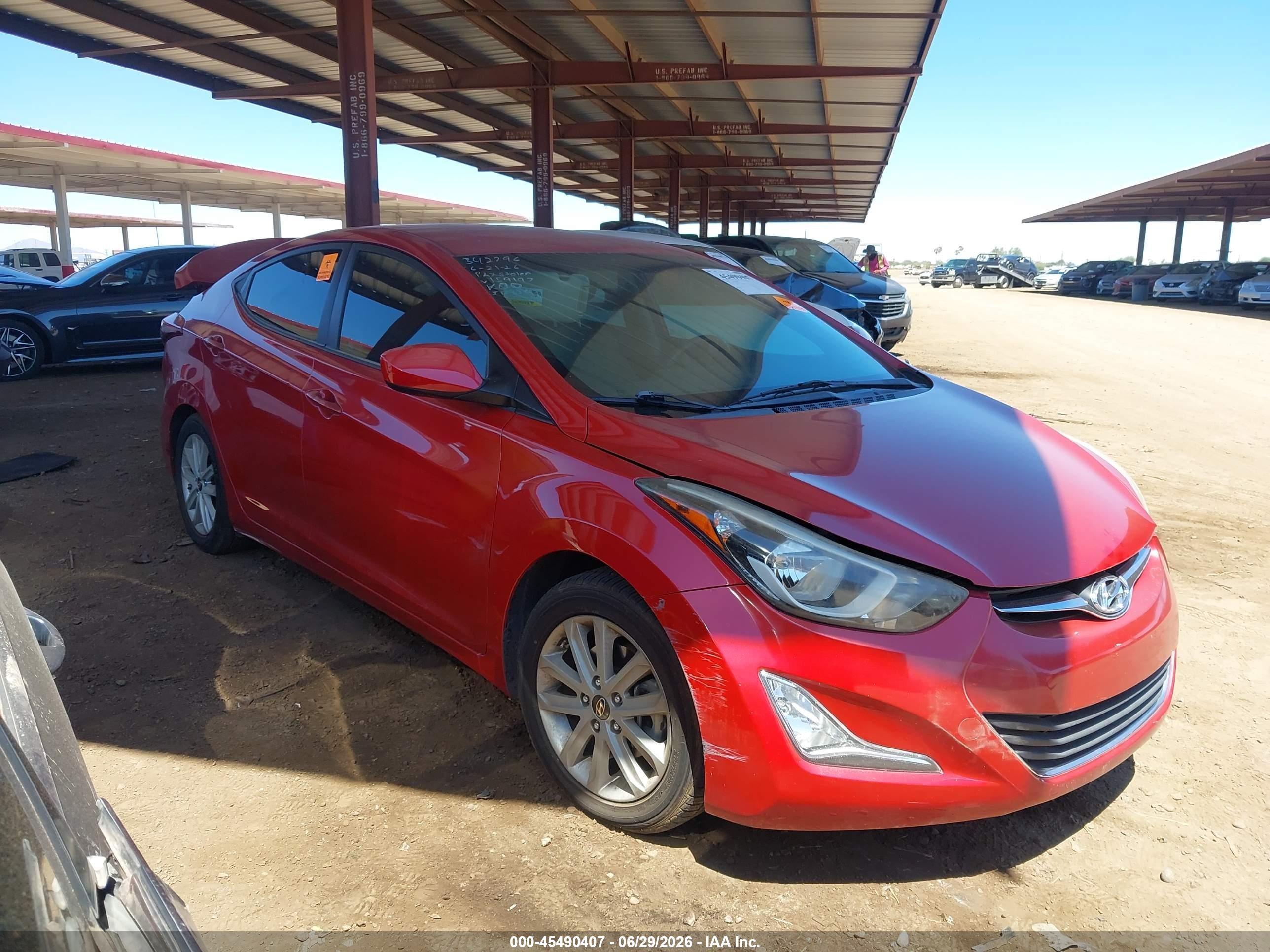 2014 Hyundai Elantra SE, VIN KMHDH4AE5EU159197 — Rear end