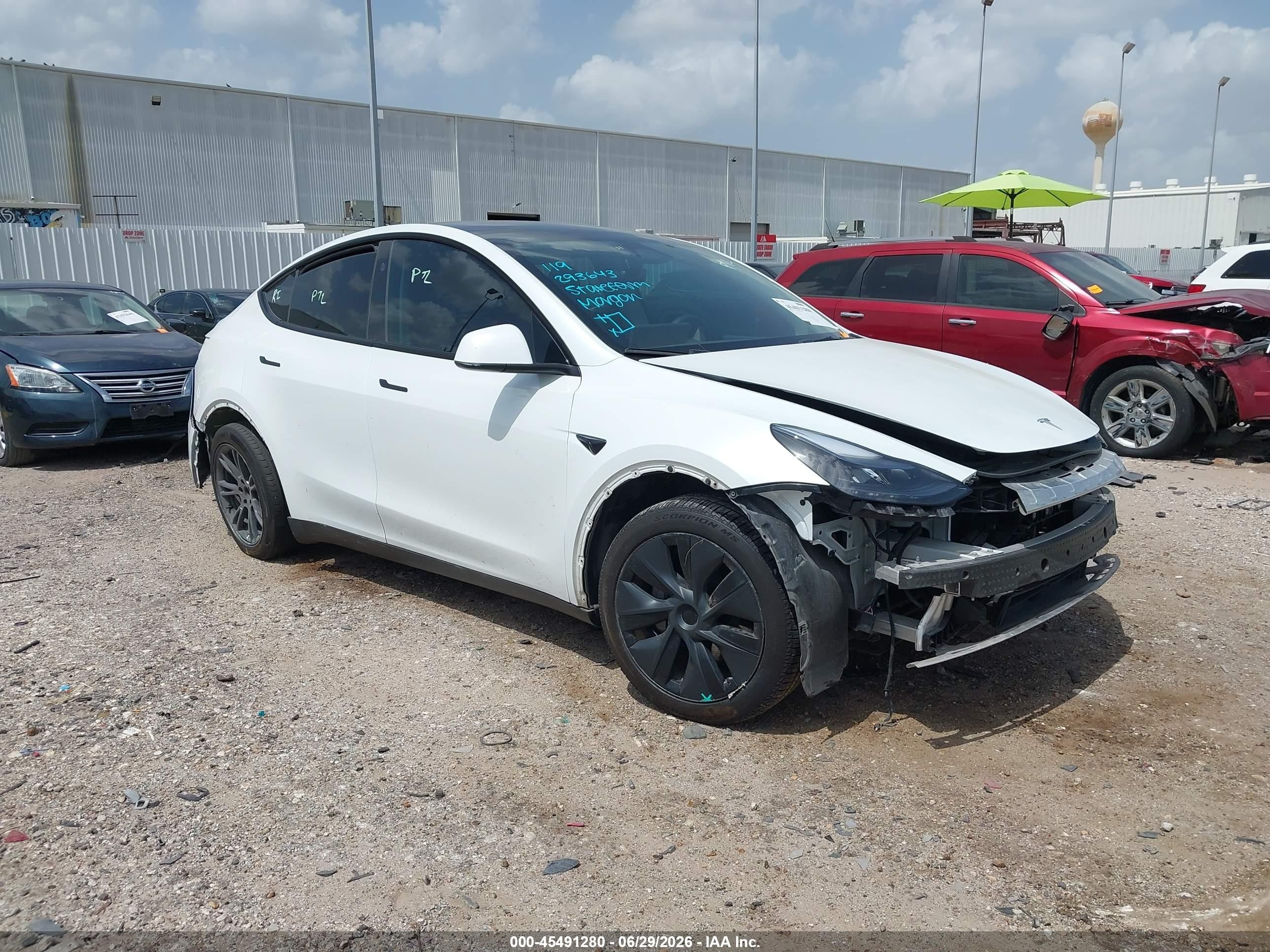 2024 Tesla Model Y Long Range, VIN 7SAYGDEE1RA293643 — Front end