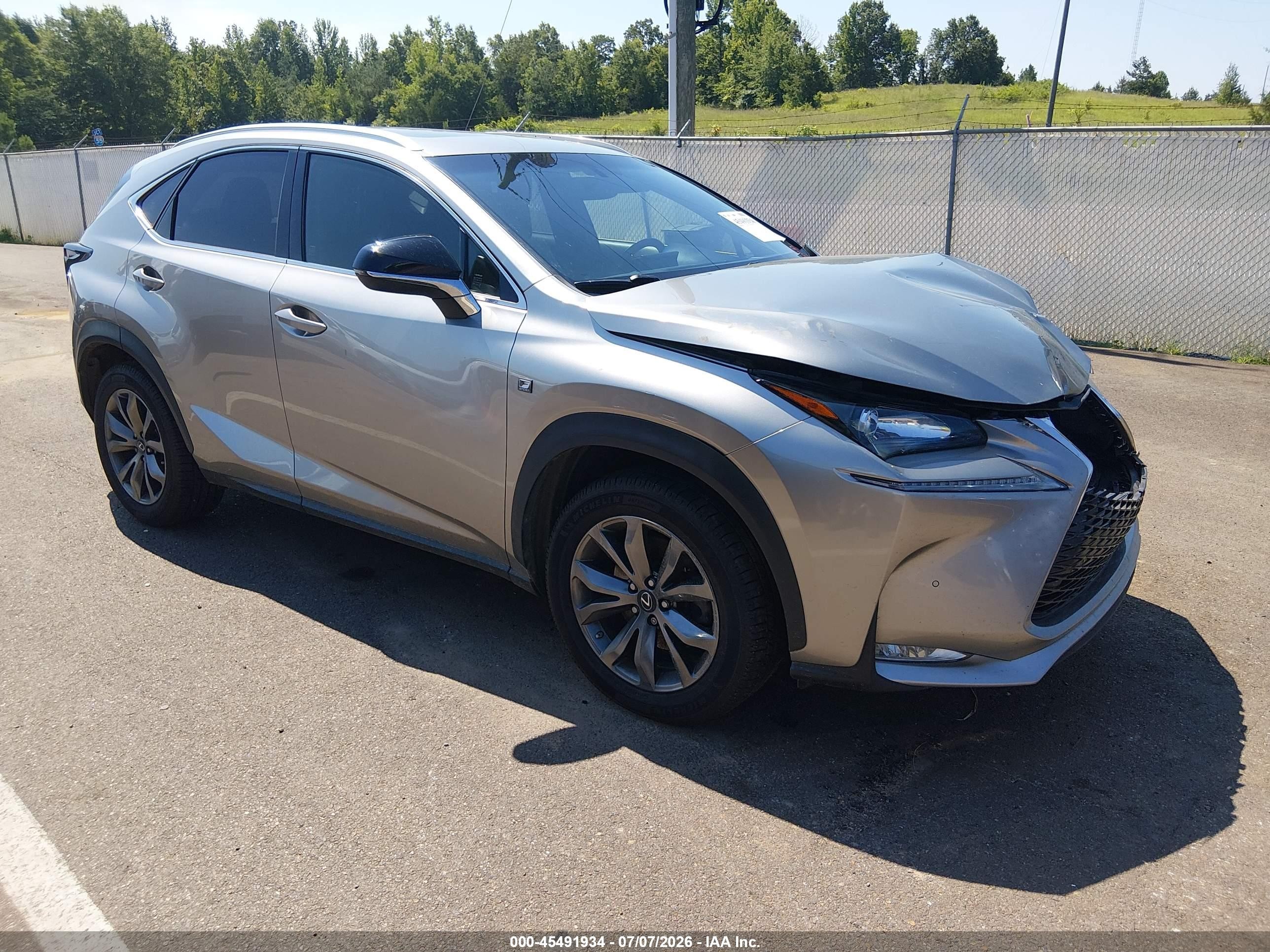 2016 Lexus NX F Sport, VIN JTJYARBZ4G2035121 — Front end