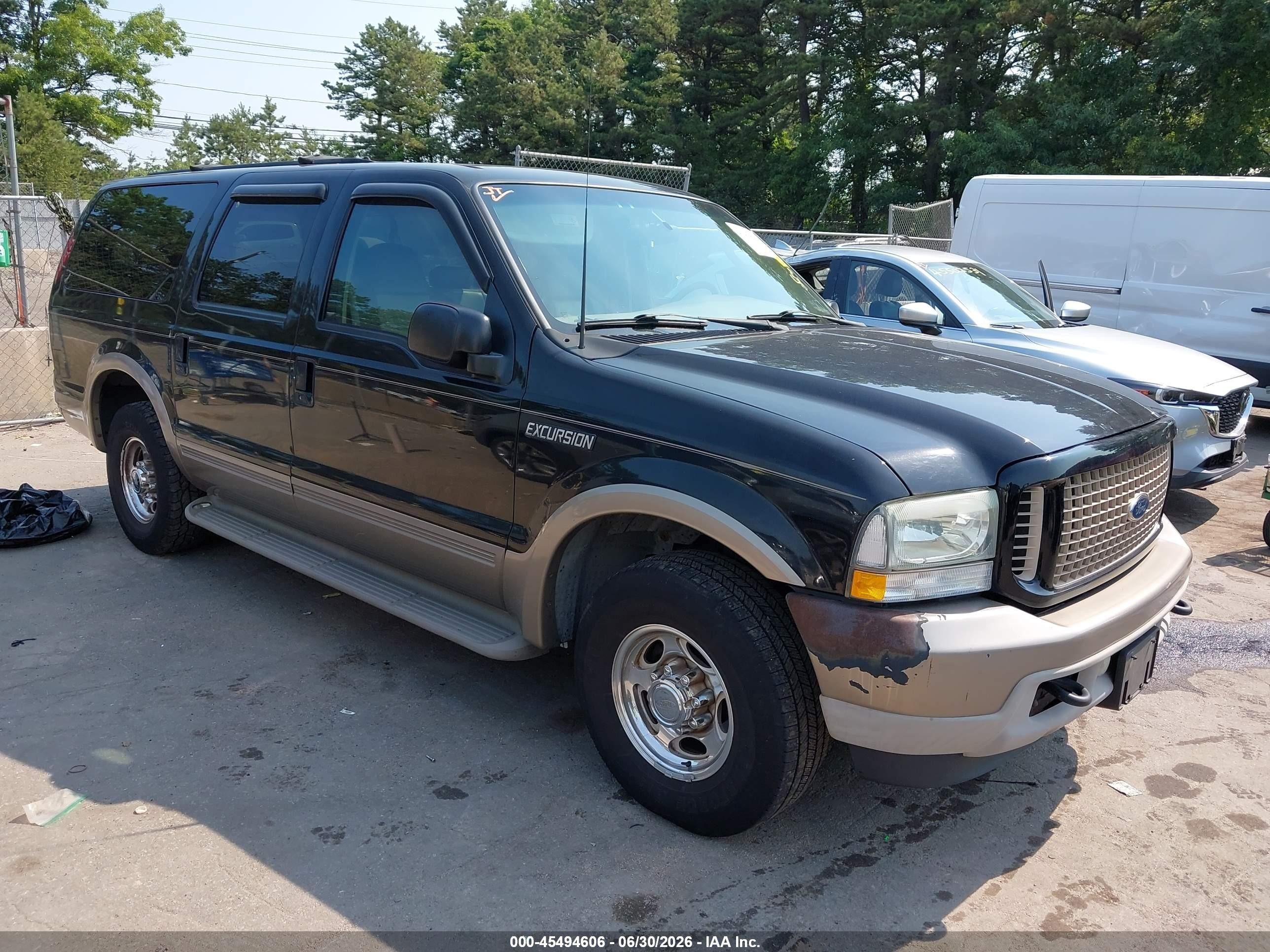 2003 Ford Excursion Eddie Bauer, VIN 1FMNU44L43EA91718 — Rear end
