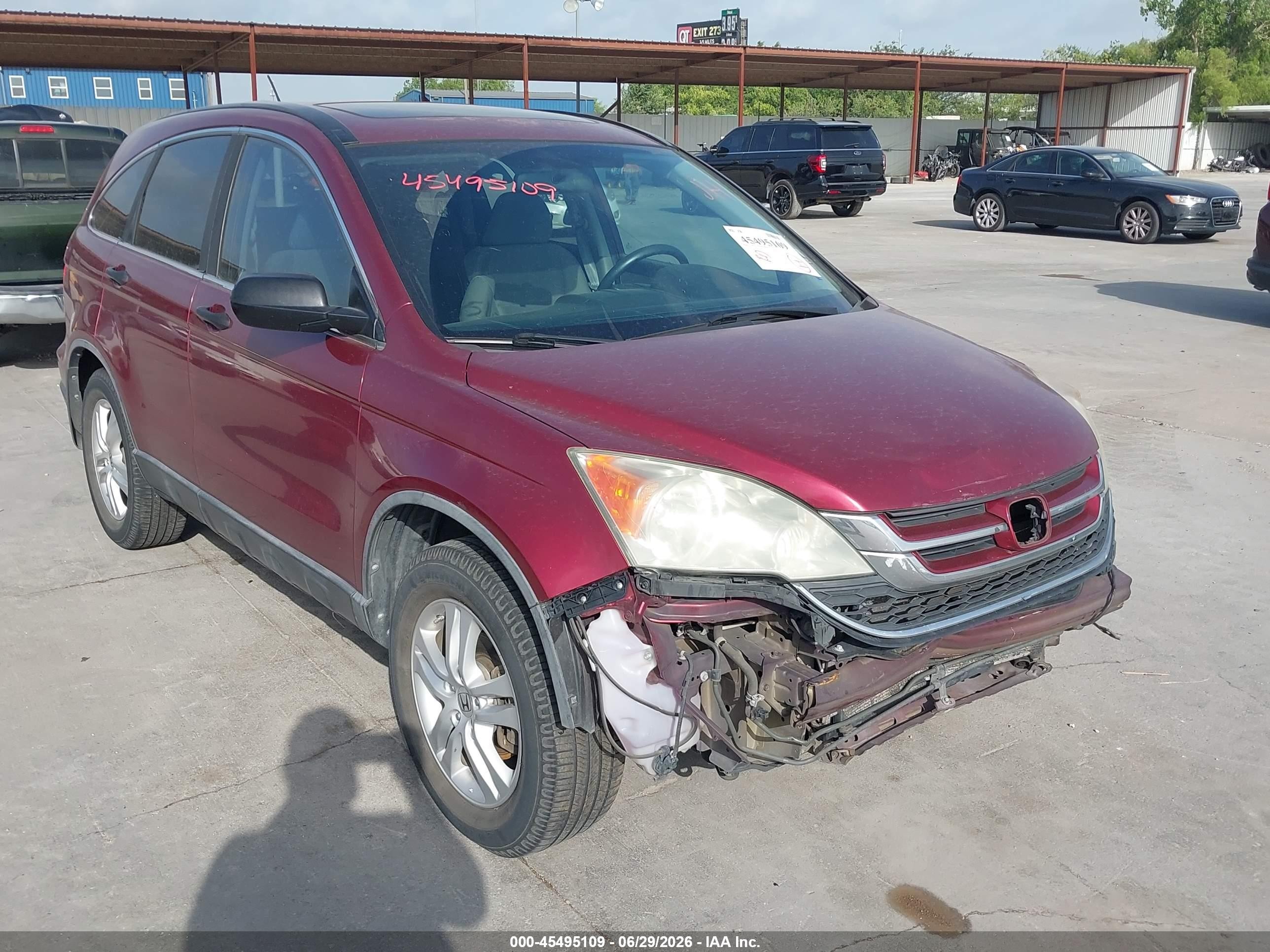2011 Honda CR-V EX, VIN 5J6RE4H56BL062076 — Front end