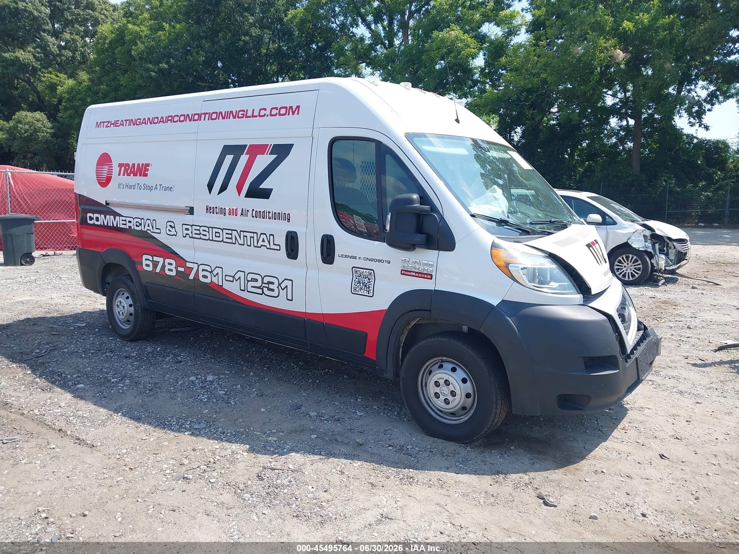 2021 Ram ProMaster Cargo, VIN 3C6LRVDG6ME519744 — Front end