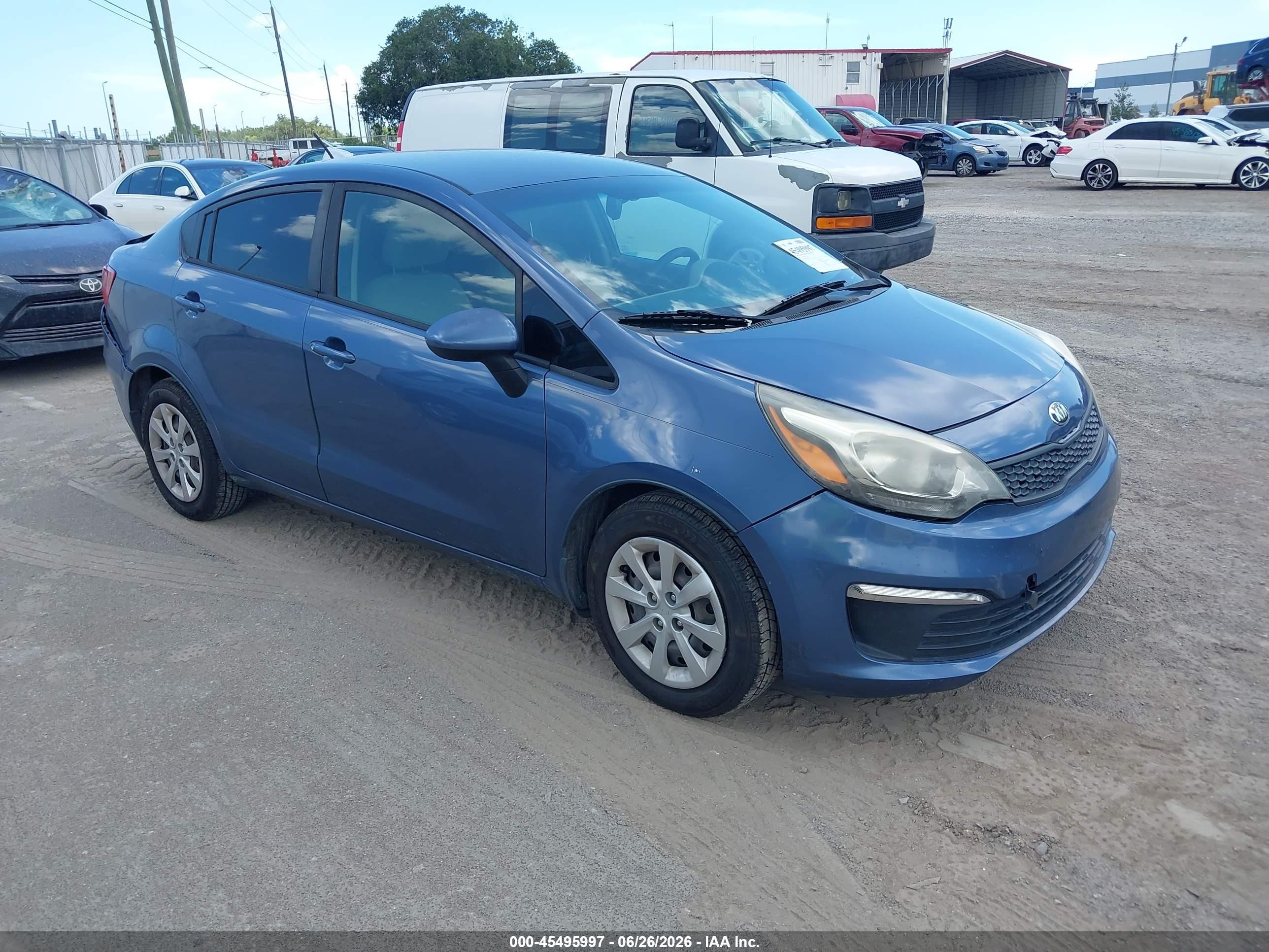 2016 Kia Rio LX, VIN KNADM4A34G6699370 — Rear end