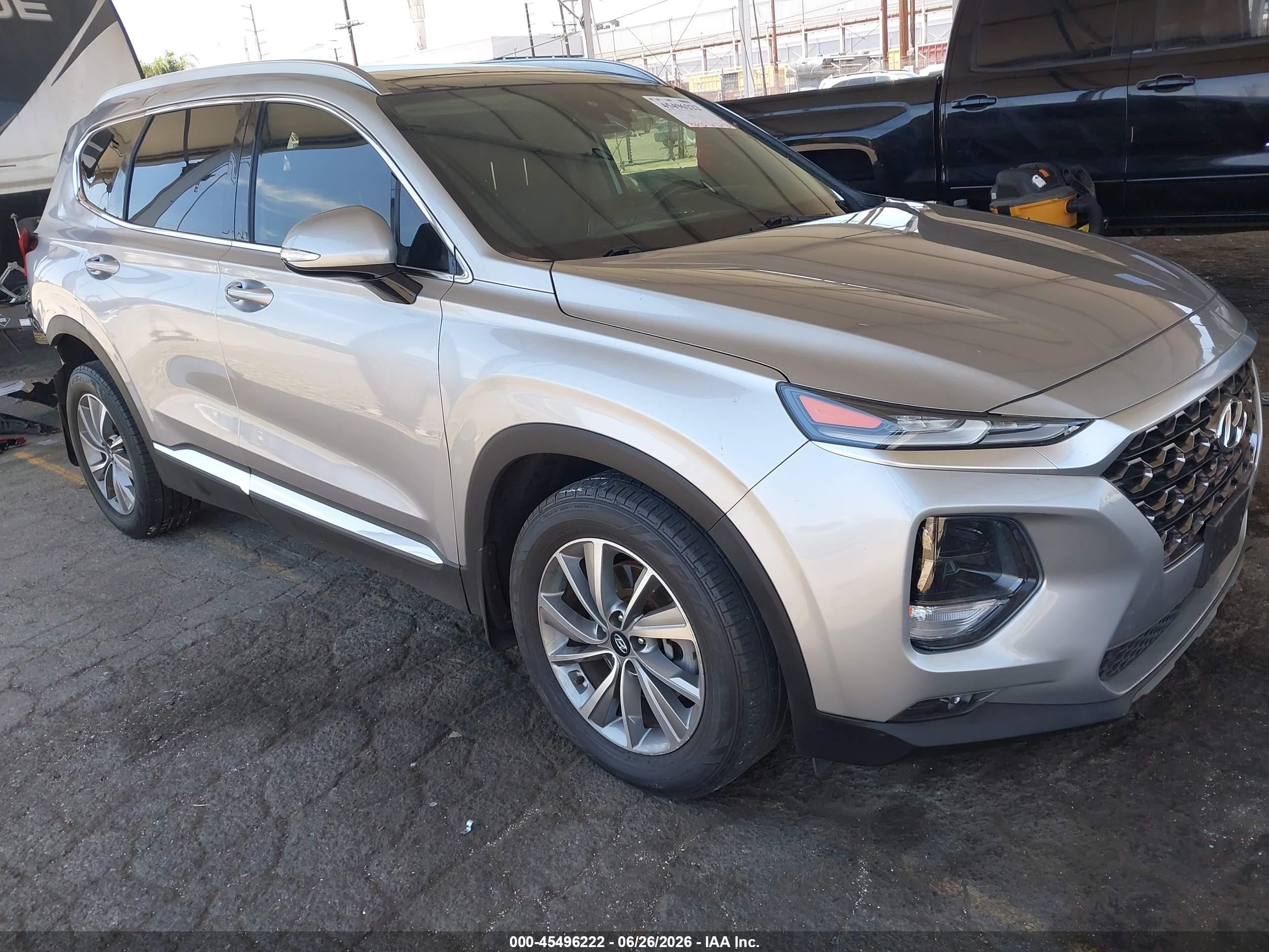 2020 Hyundai Santa Fe SEL, VIN 5NMS33AD7LH184828 — Rear end