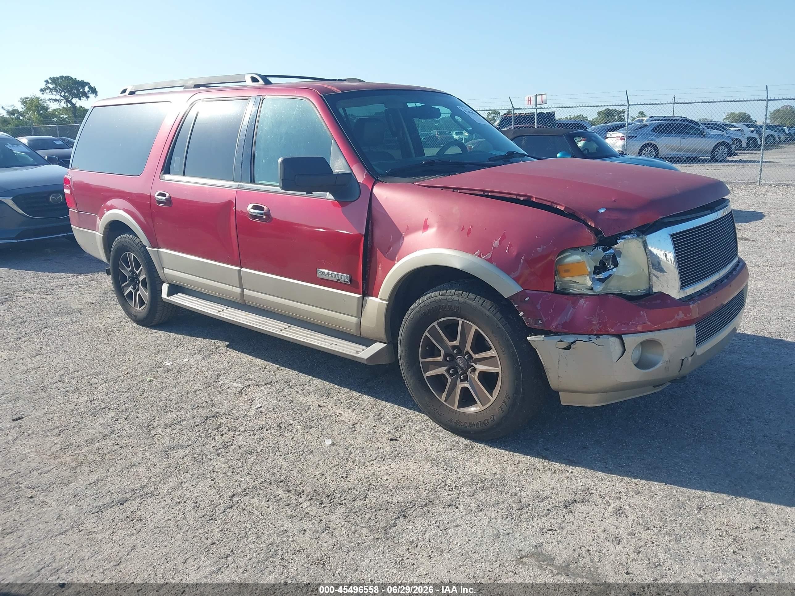 2007 Ford Expedition Max Eddie Bauer, VIN 1FMFK18557LA04303 — Front end