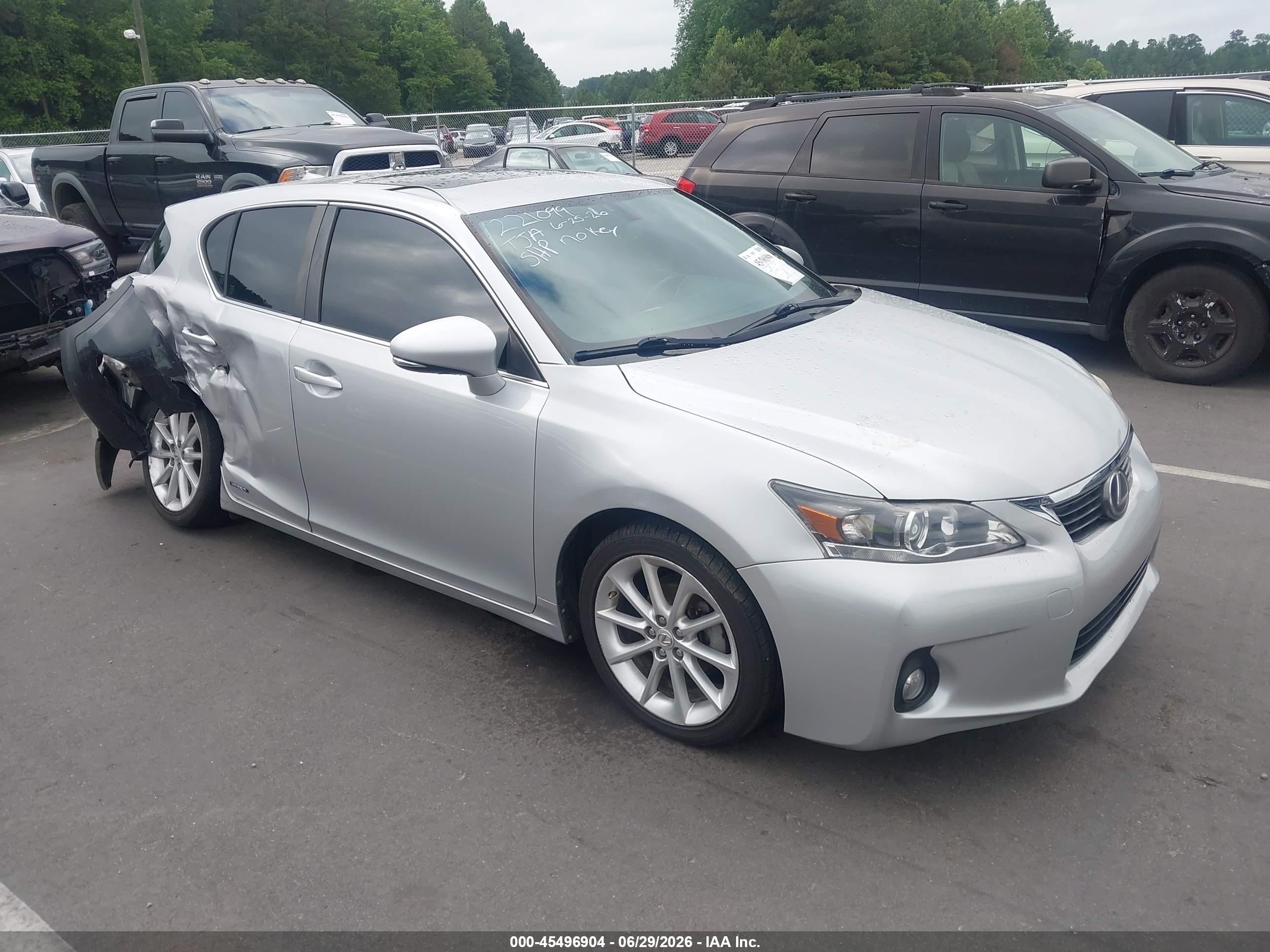 2011 Lexus CT 200h Premium, VIN JTHKD5BH9B2034943 — Rear end