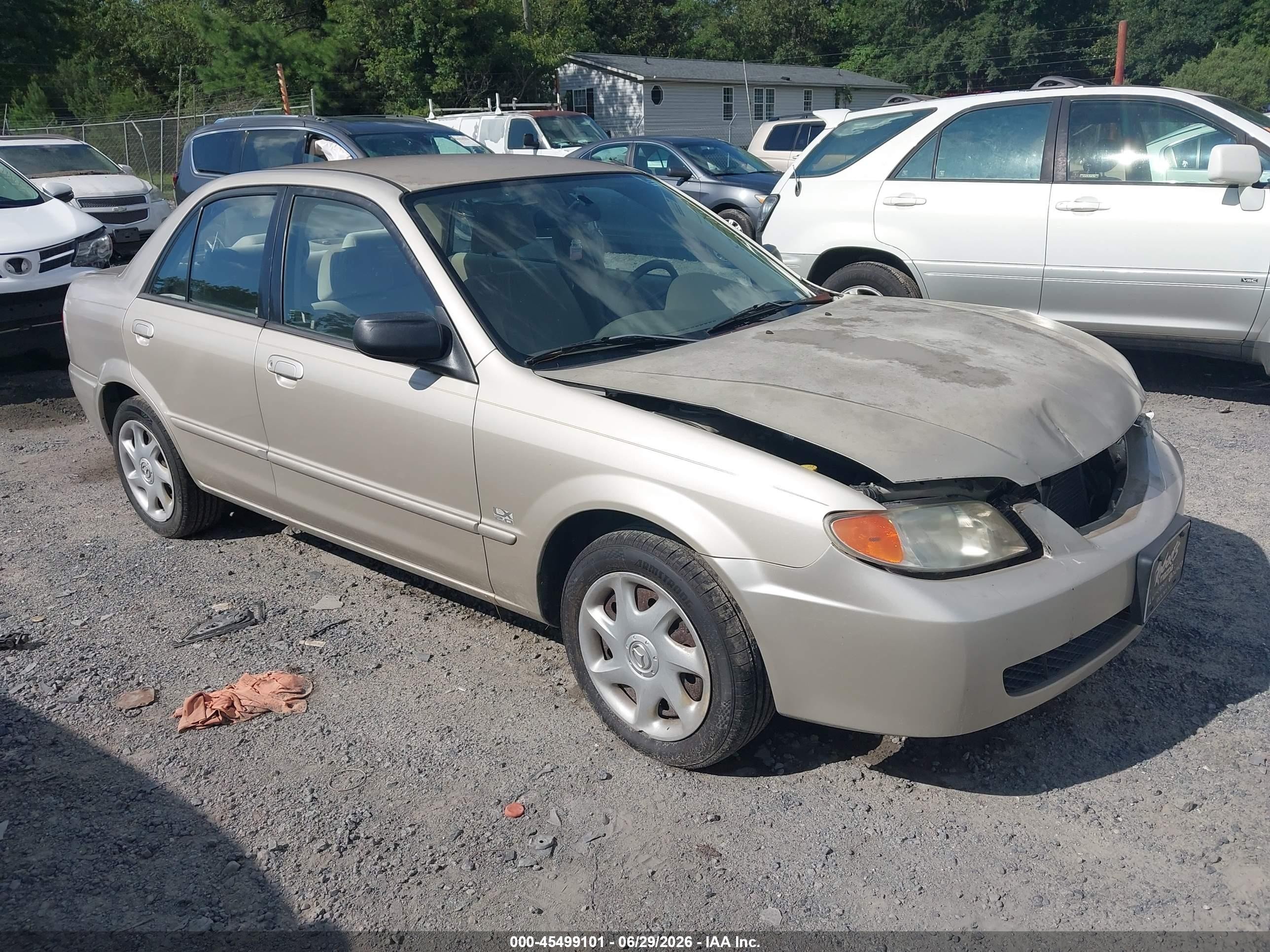 2001 Mazda Protege LX, VIN JM1BJ225010413838 — Front end