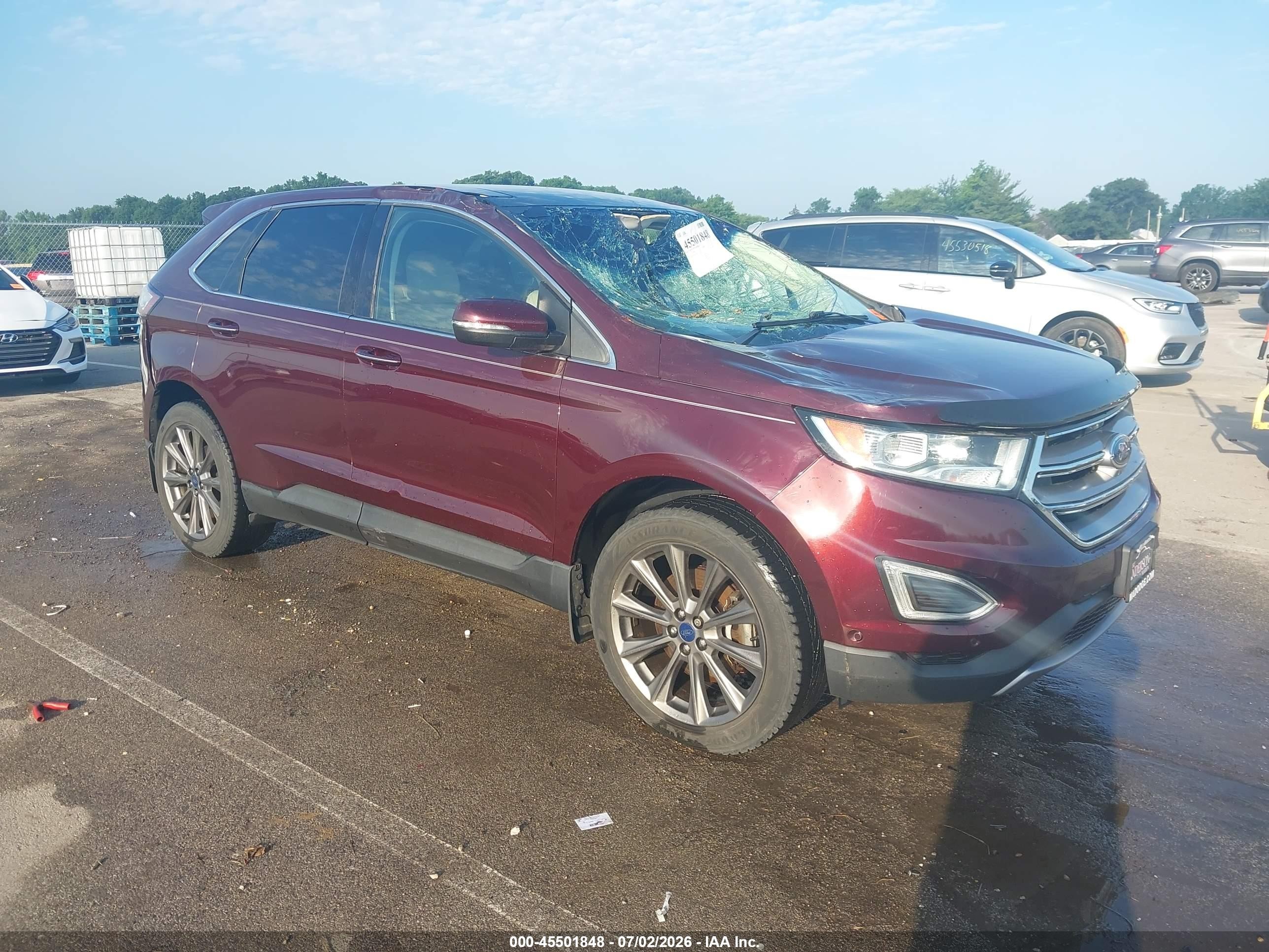 2017 Ford Edge Titanium, VIN 2FMPK4K91HBC21088 — Front end