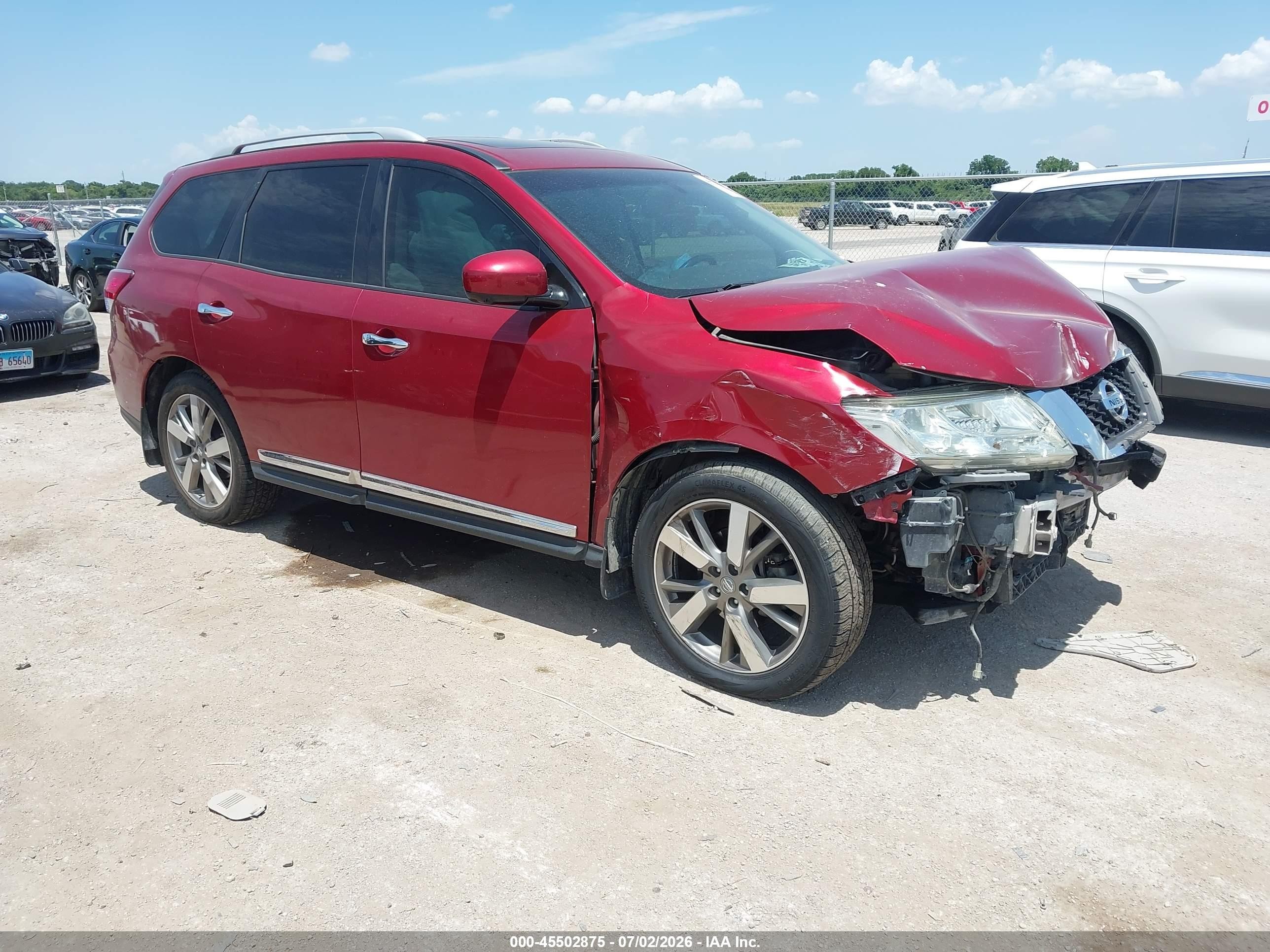 2015 Nissan Pathfinder SL, VIN 5N1AR2MM2FC608608 — Front end
