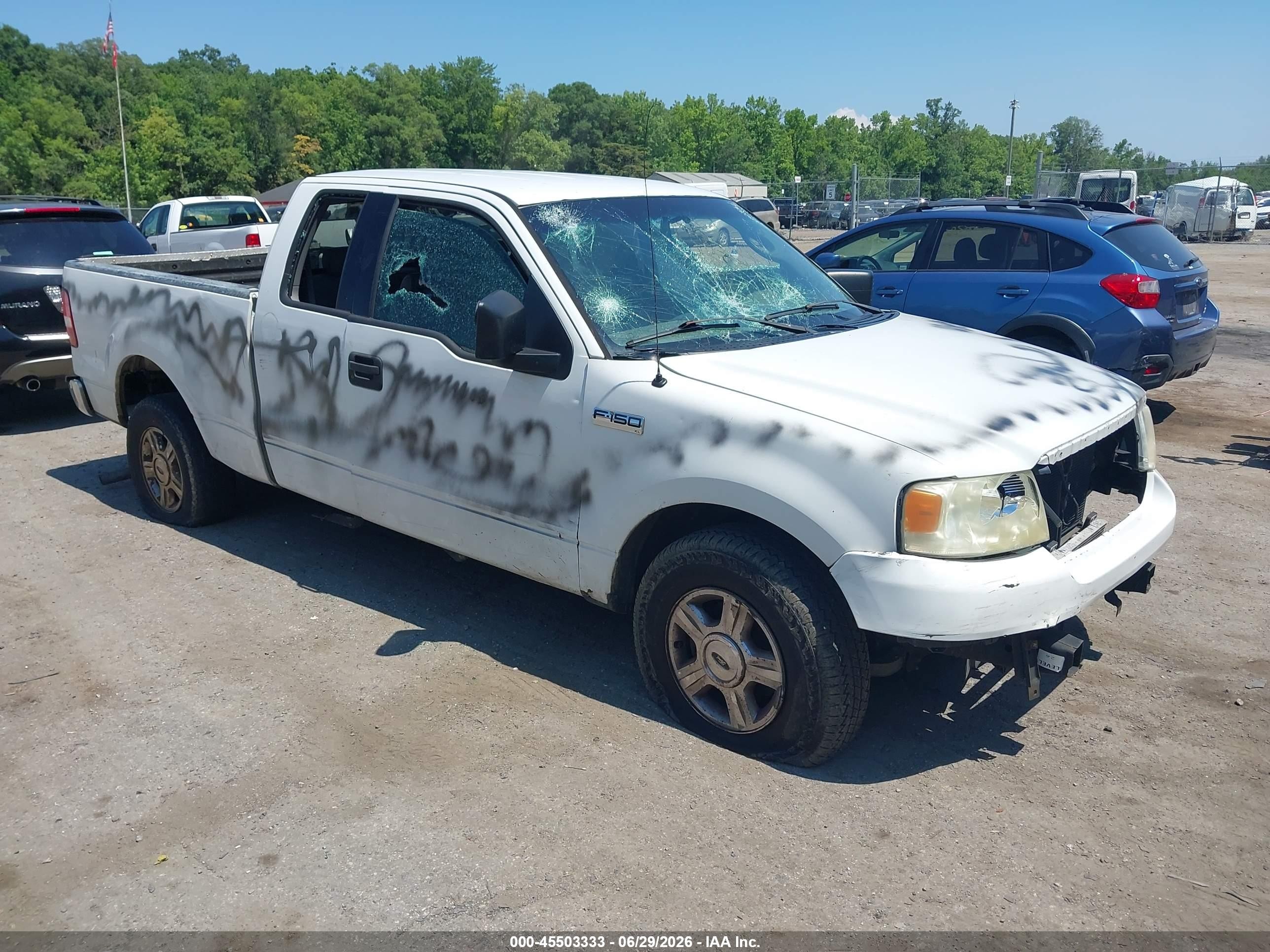 2004 Ford F-150 XL, VIN 1FTPX12504NC07814 — Vandalism