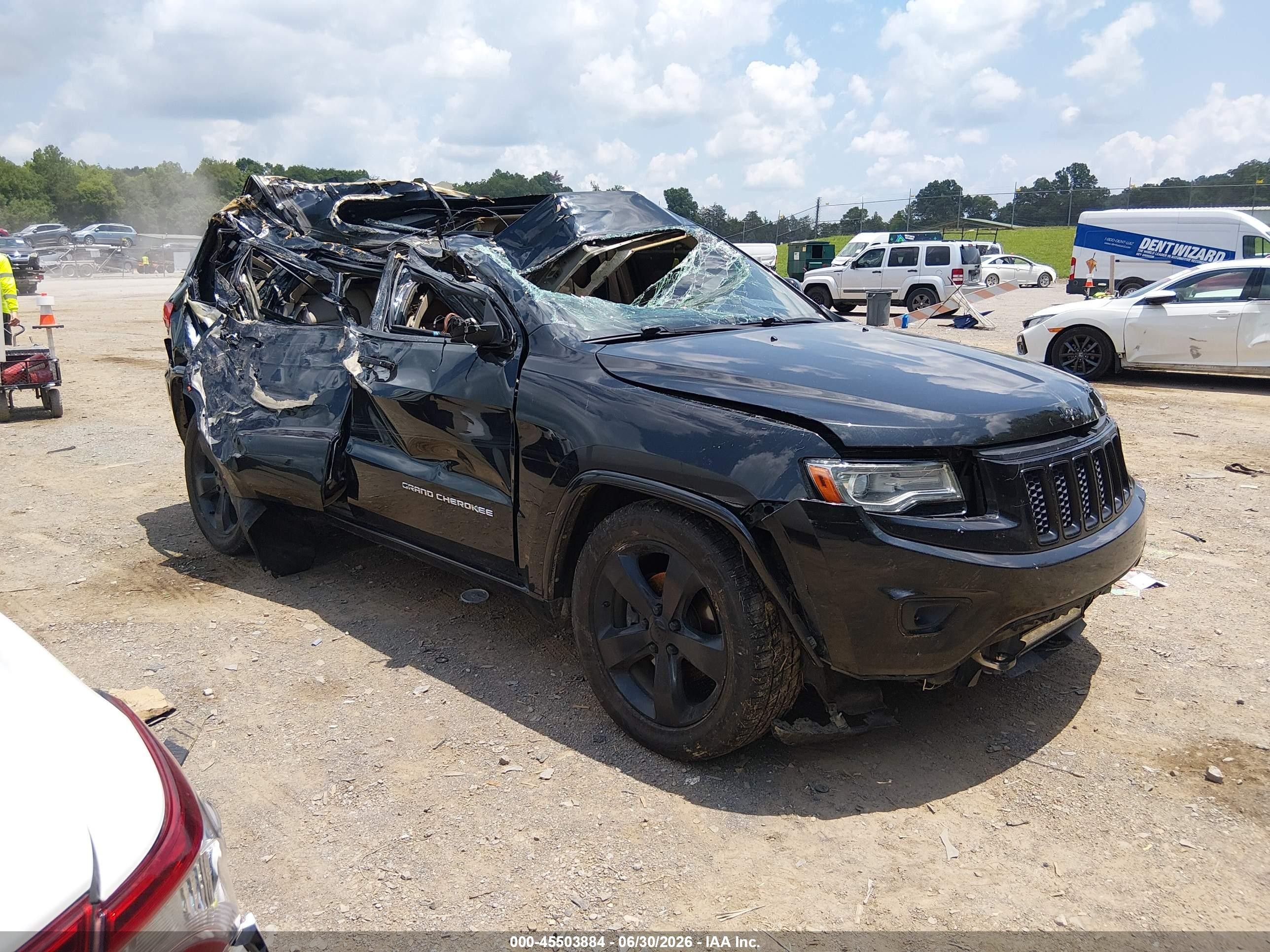 2014 Jeep Grand Cherokee Overland, VIN 1C4RJFCG0EC272621 — Опрокидывание