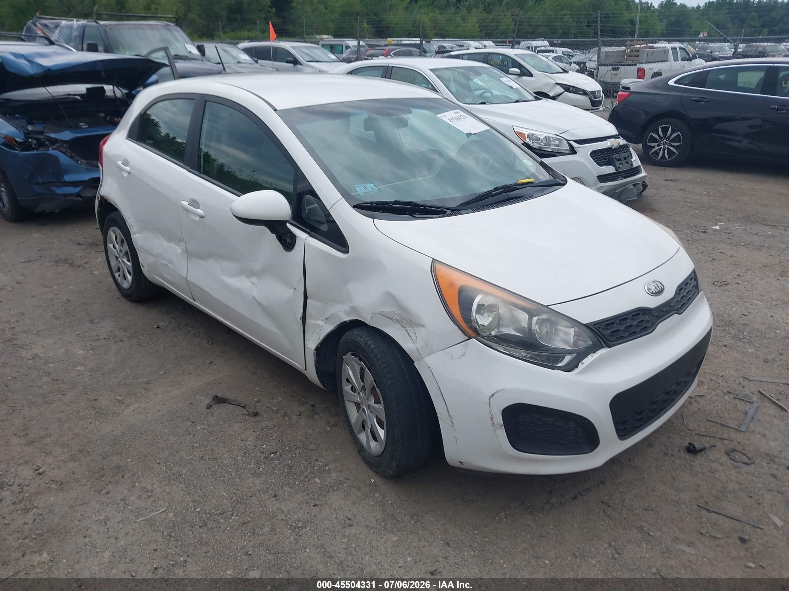 2013 Kia Rio LX, VIN KNADM5A34D6295082 — Side