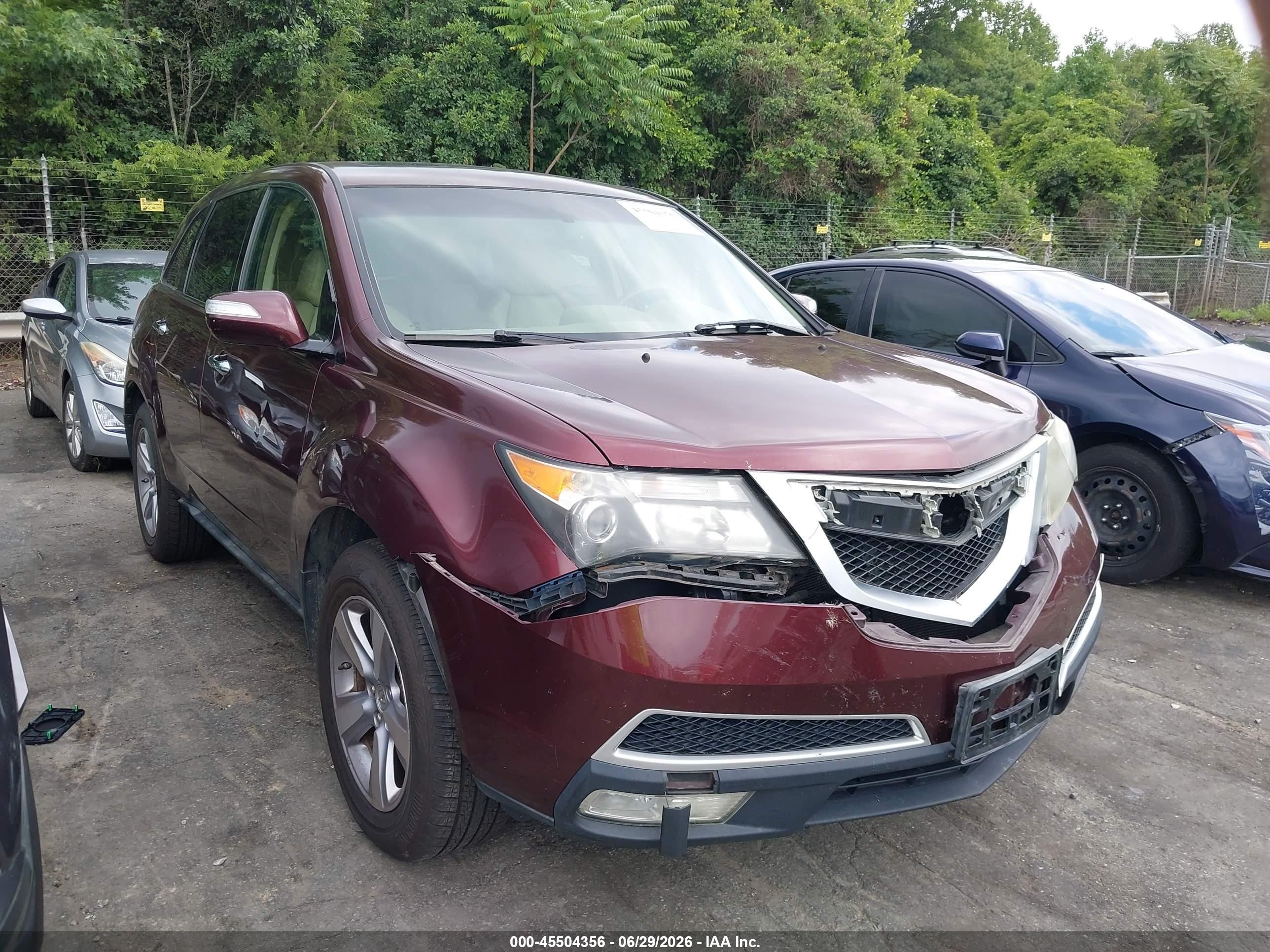 2012 Acura MDX Technology, VIN 2HNYD2H41CH510278 — Front end