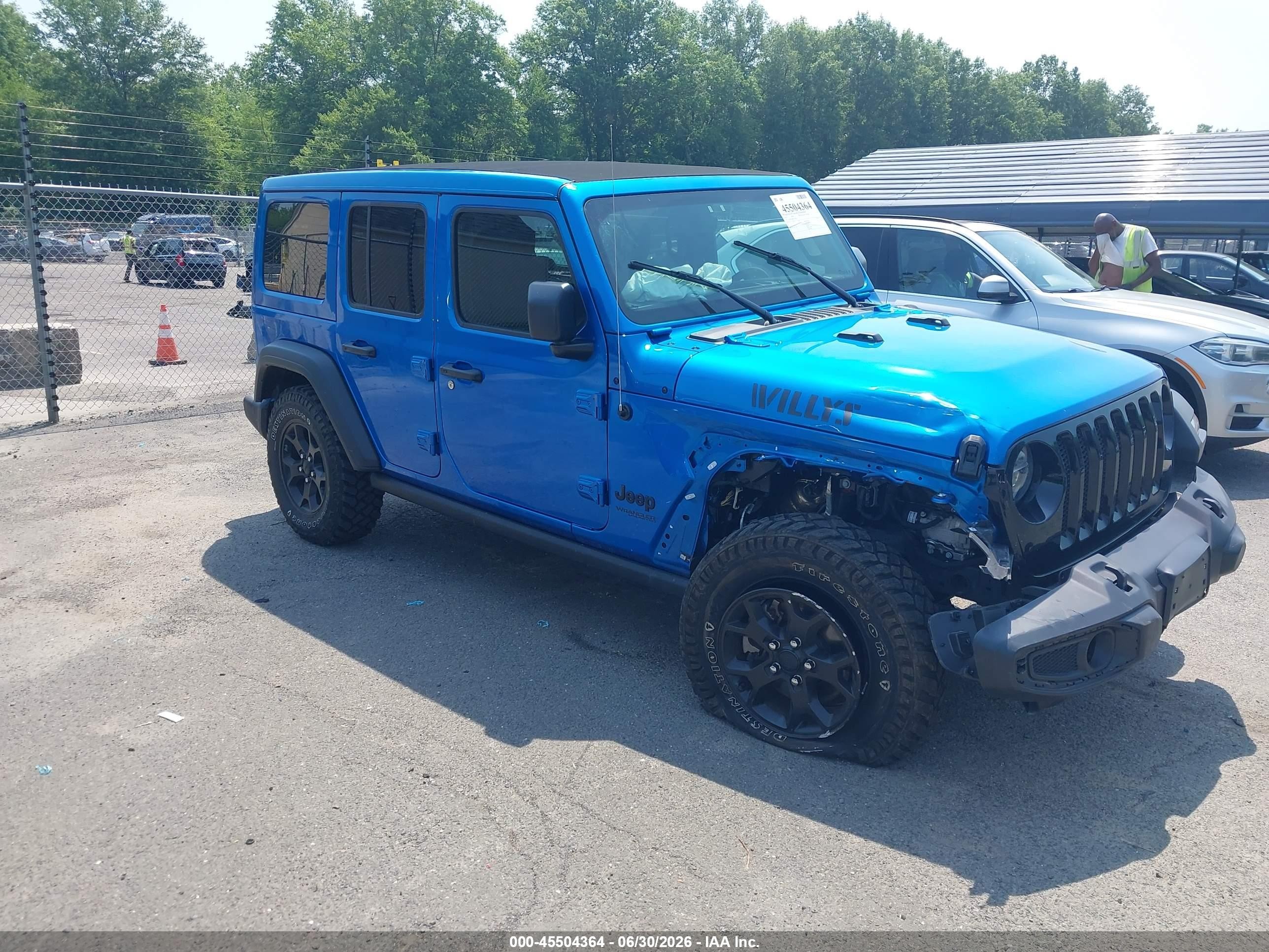 2022 Jeep Wrangler Unlimited Sport Altitude, VIN 1C4HJXDG8NW211810 — Front end