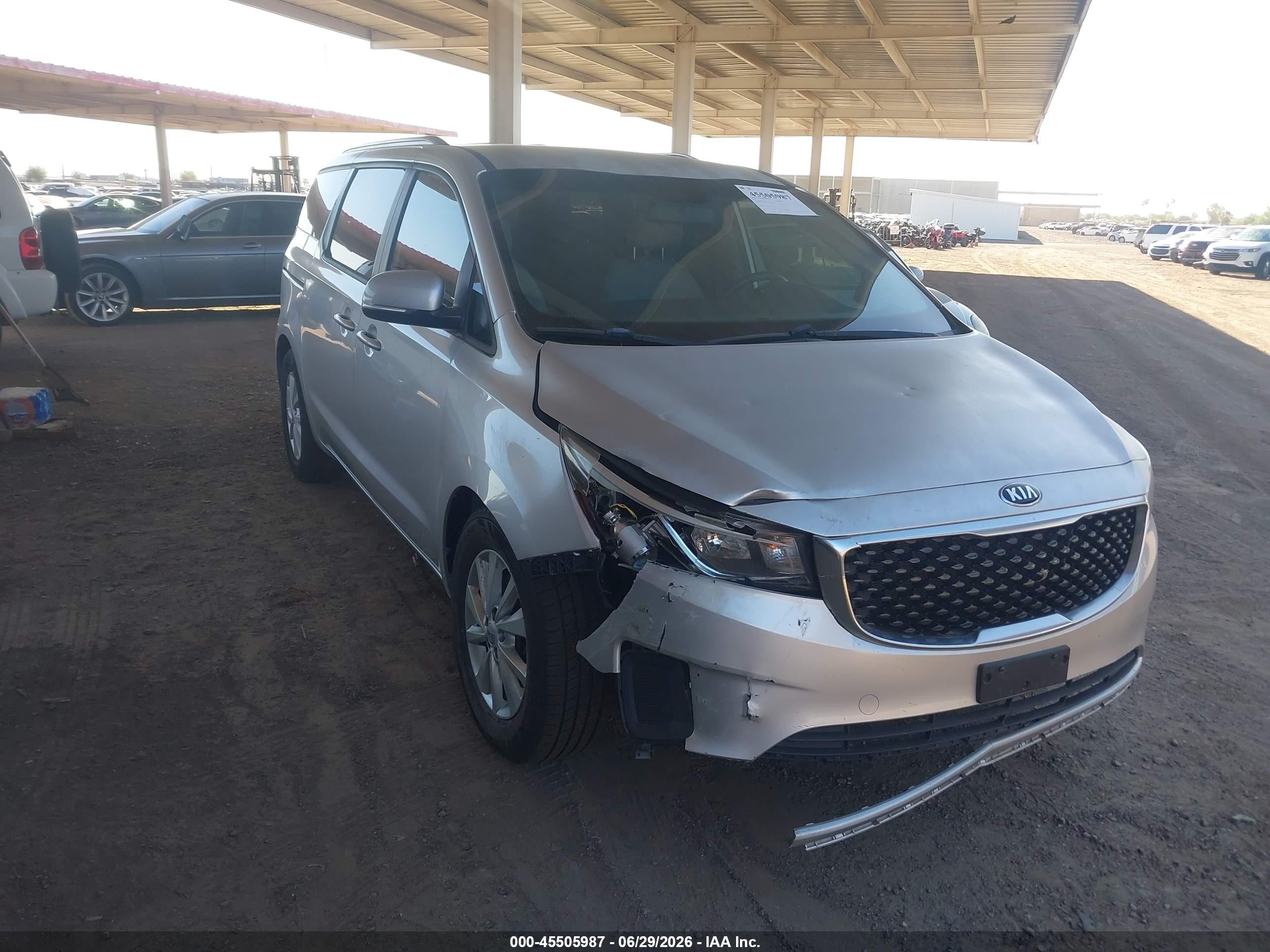 2016 Kia Sedona LX, VIN KNDMB5C19G6157594 — Not stated