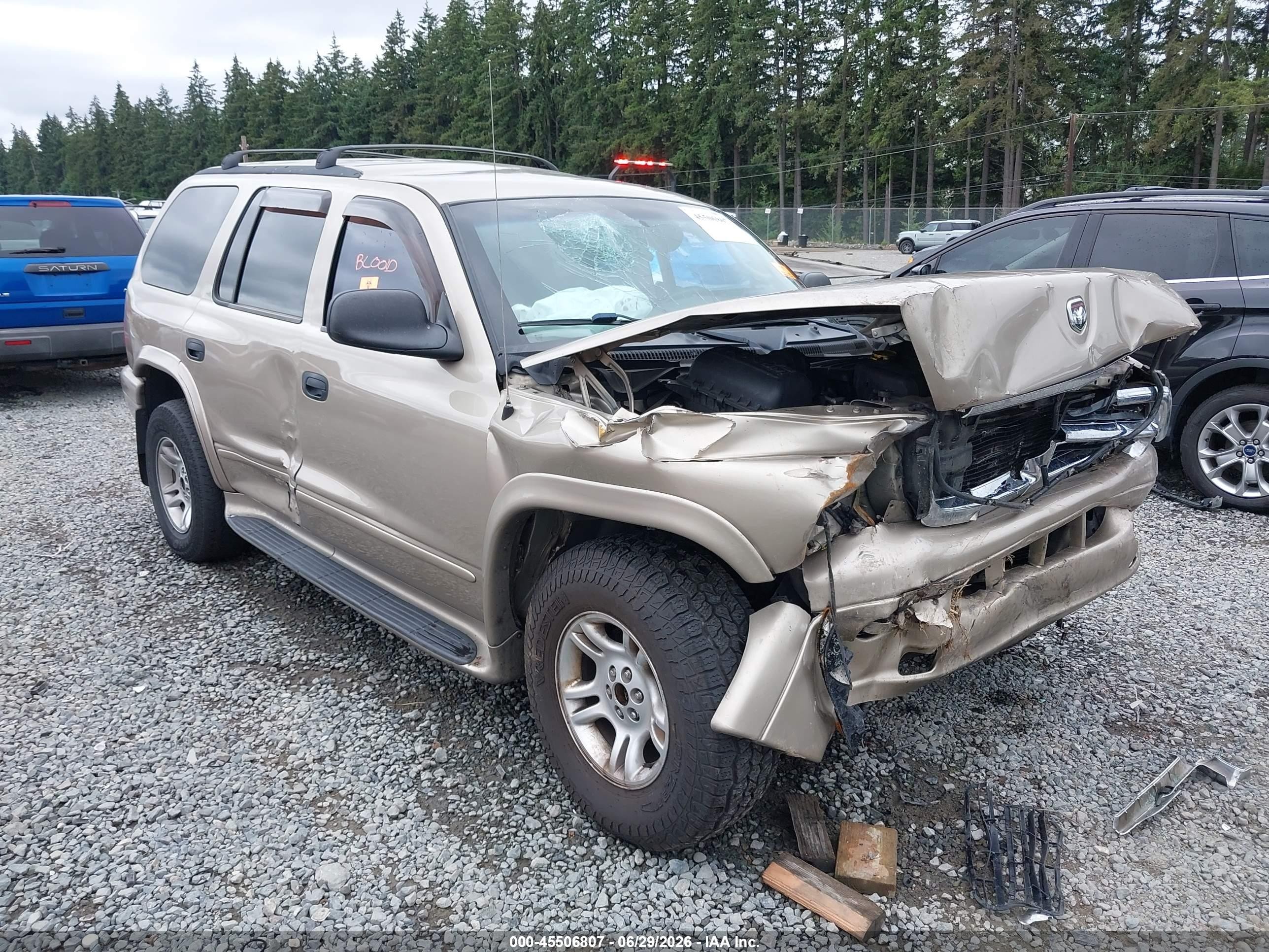 2002 Dodge Durango SLT Plus, VIN 1B4HS58N72F195604 — Front end