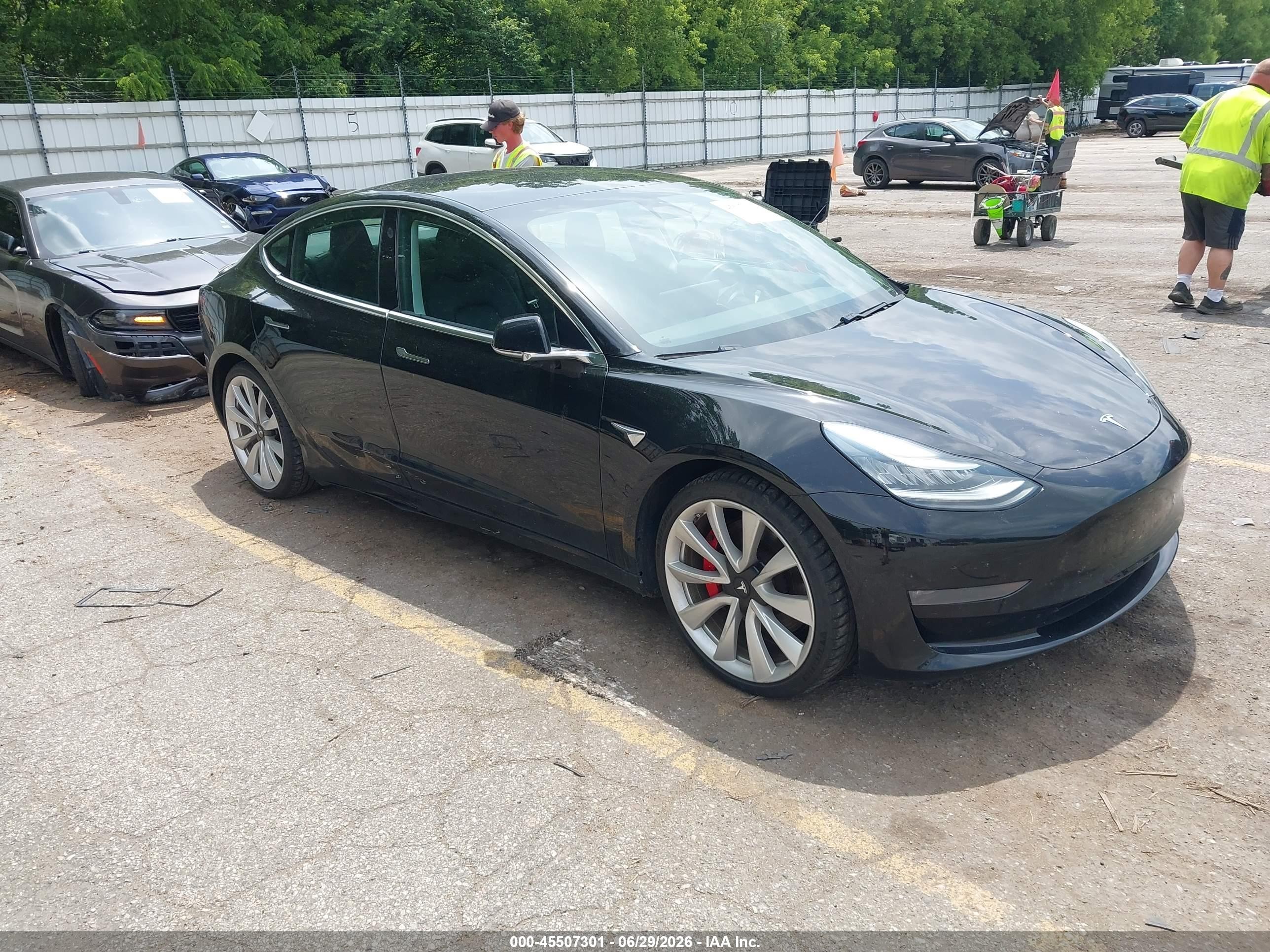 2019 Tesla Model 3 Long Range, VIN 5YJ3E1EB0KF392593 — Бок