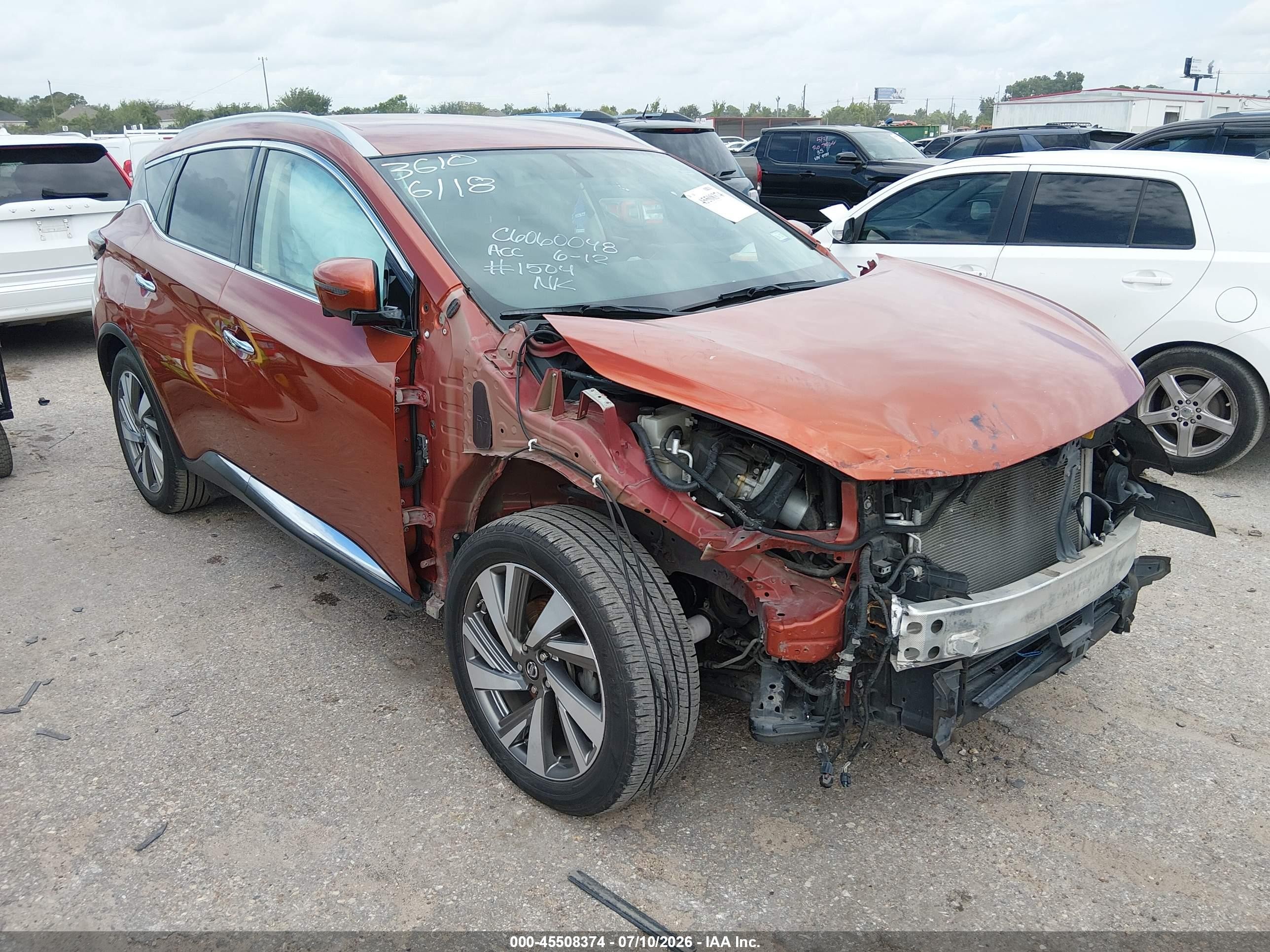 2019 Nissan Murano S, VIN 5N1AZ2MJ2KN101504 — Front end