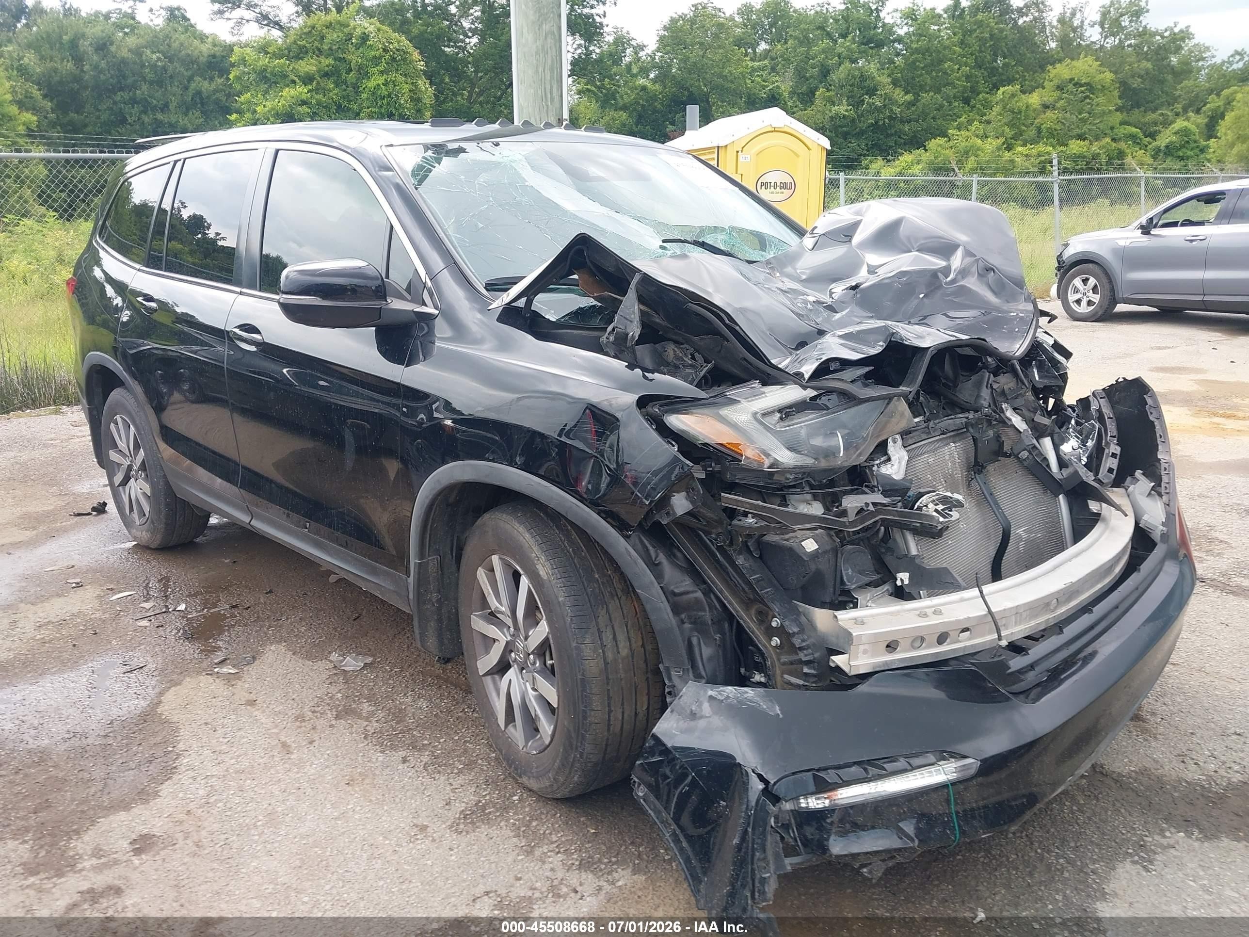 2021 Honda Pilot EX-L, VIN 5FNYF5H50MB021873 — Rollover