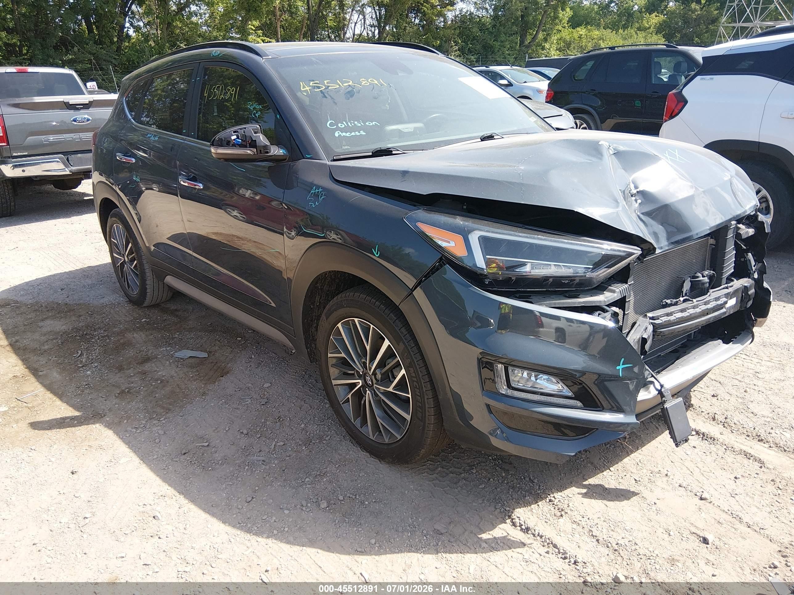 2021 Hyundai Tucson Ultimate, VIN KM8J33ALXMU368184 — Front end