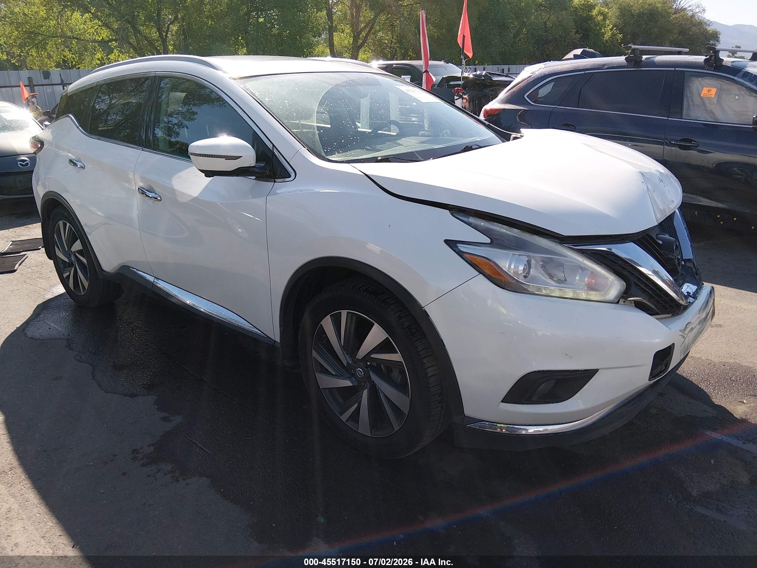2016 Nissan Murano SV, VIN 5N1AZ2MH6GN169809 — Front end