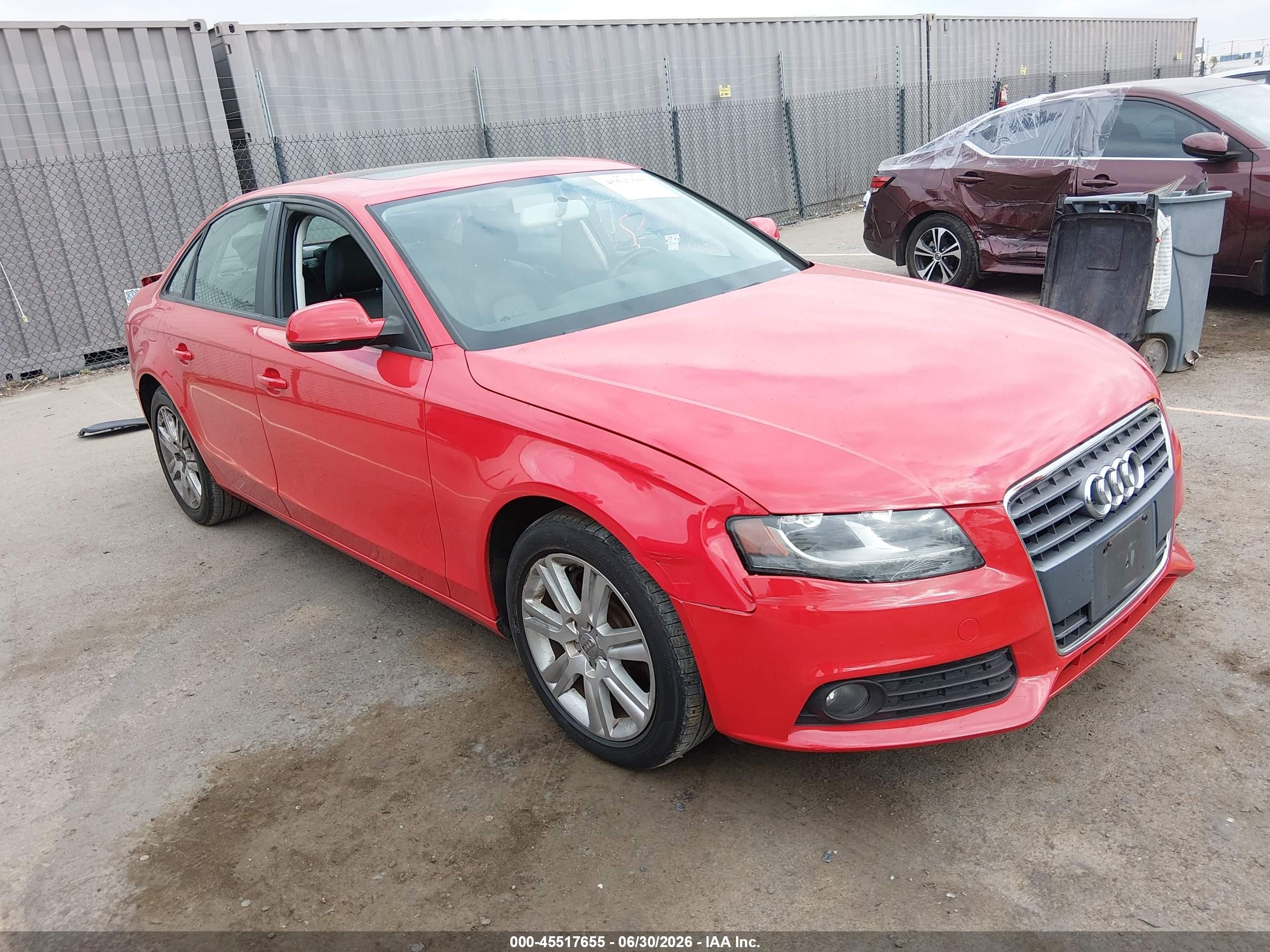 2010 Audi A4 Premium, VIN WAUAFAFL8AN049037 — Rear end