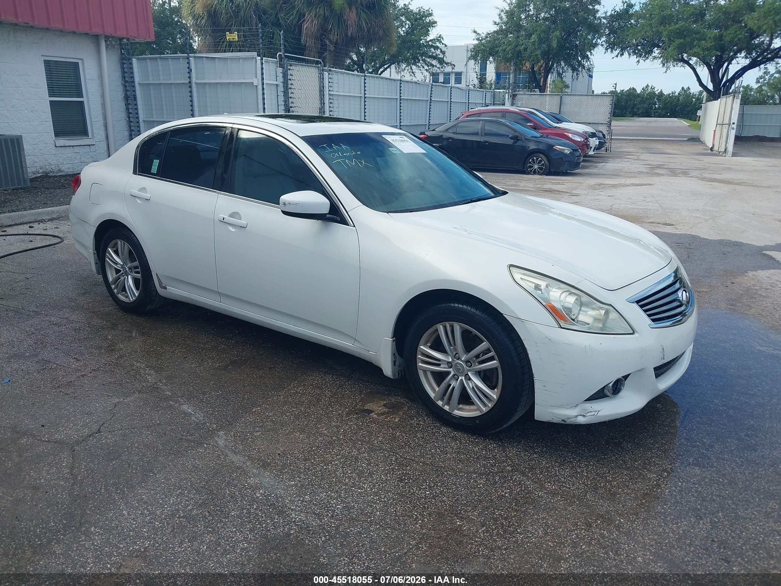 2012 Infiniti G25 Journey, VIN JN1DV6AP8CM812499 — Rear end