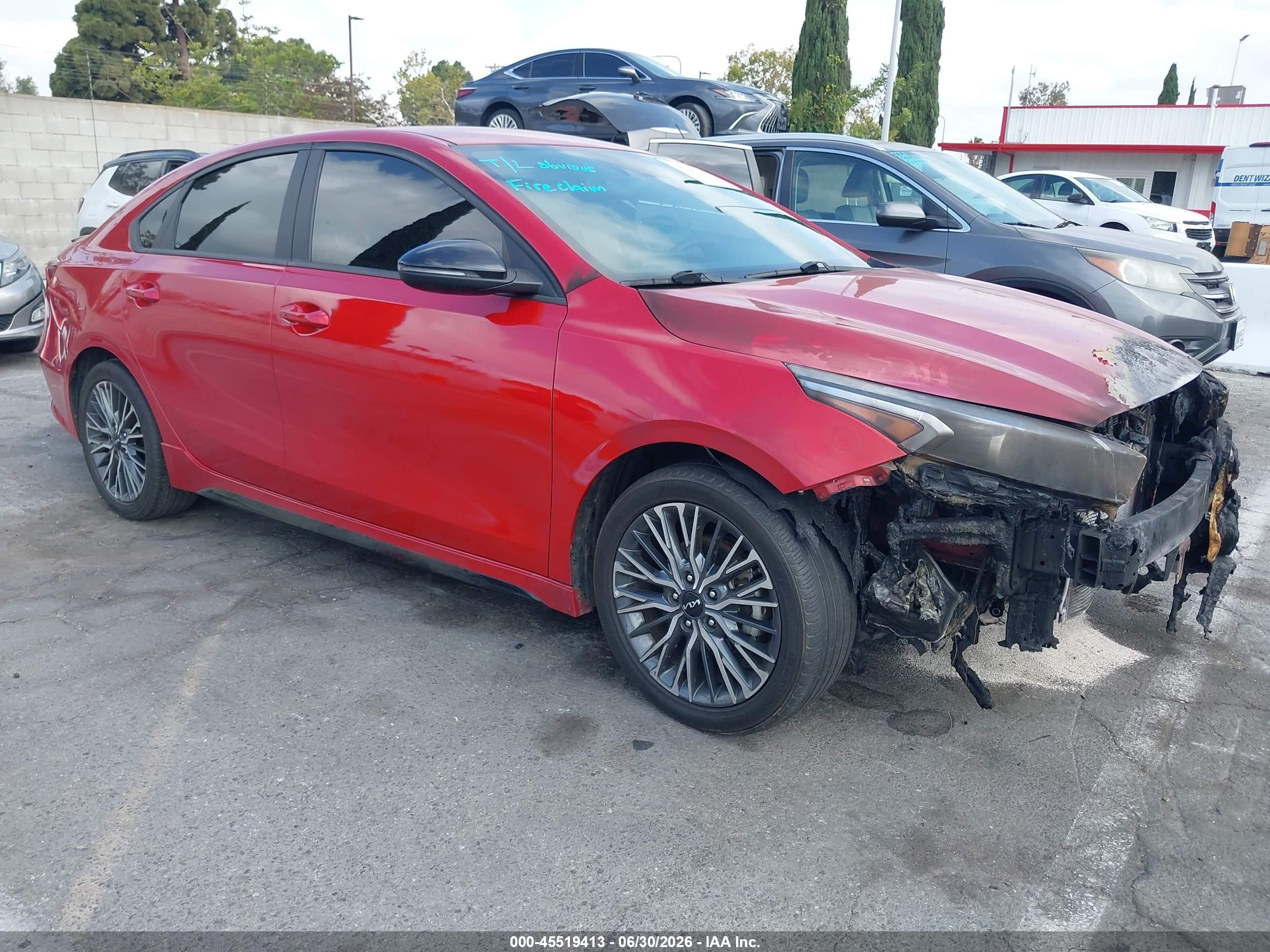 2024 Kia Forte GT-Line, VIN 3KPF54AD6RE767702 — Engine fire