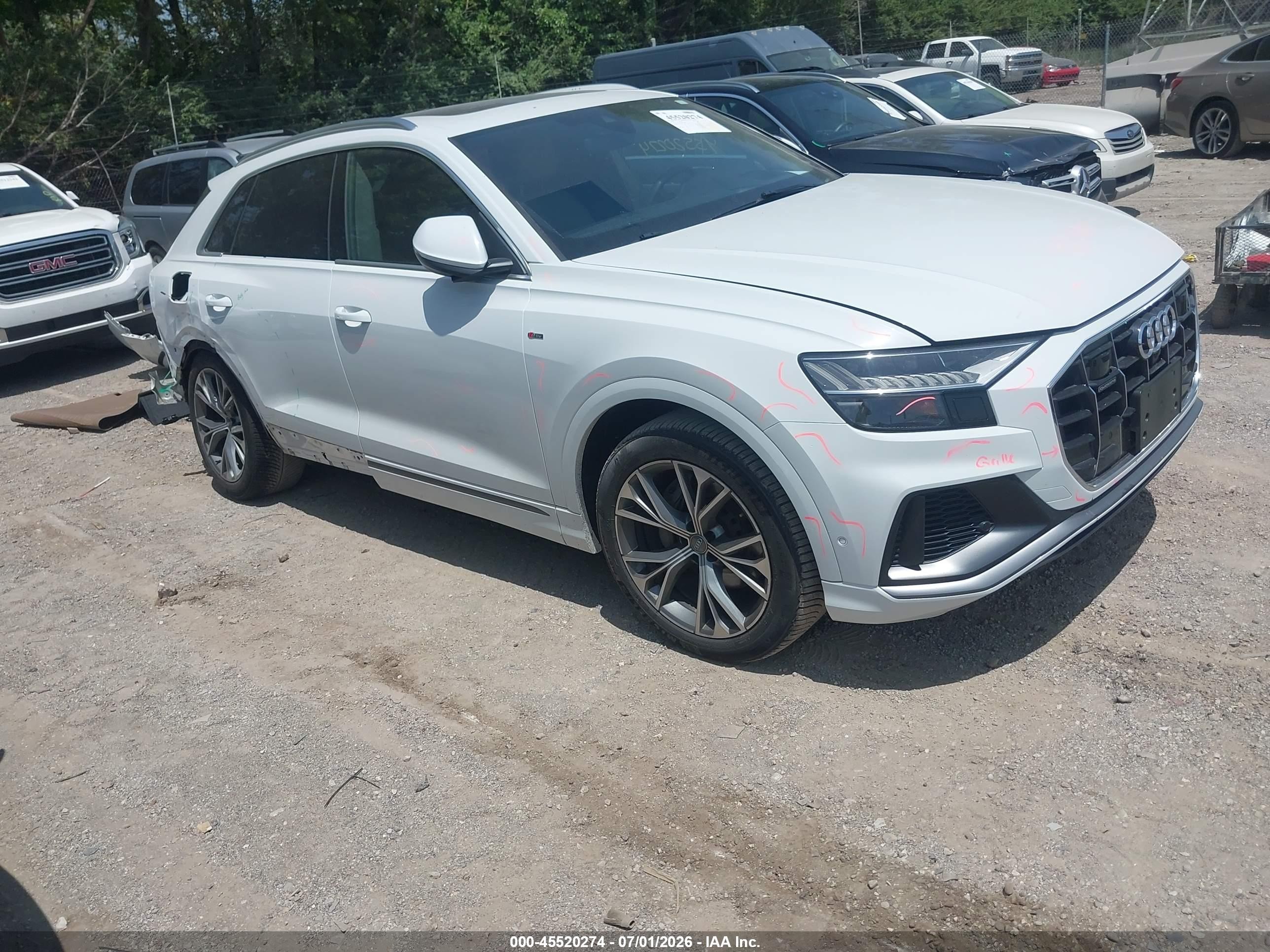 2020 Audi Q8 Prestige, VIN WA1FVAF16LD000402 — Rear end