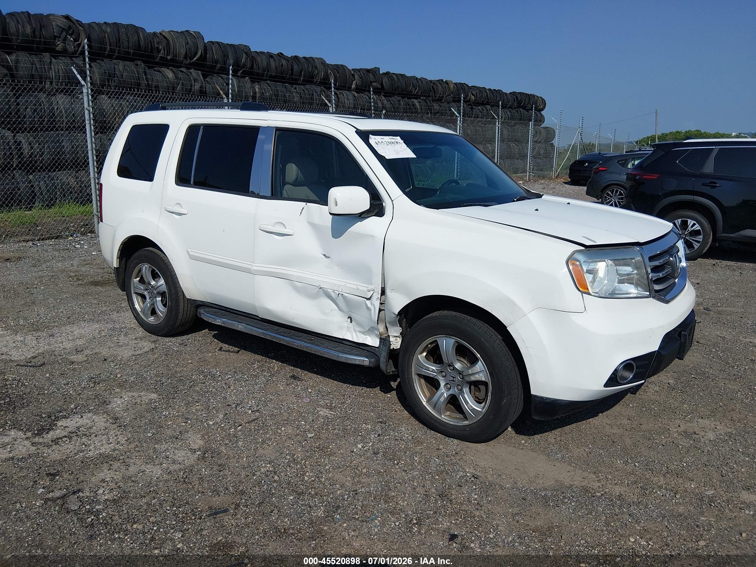 2012 Honda Pilot EX-L, VIN 5FNYF4H50CB043431 — Side