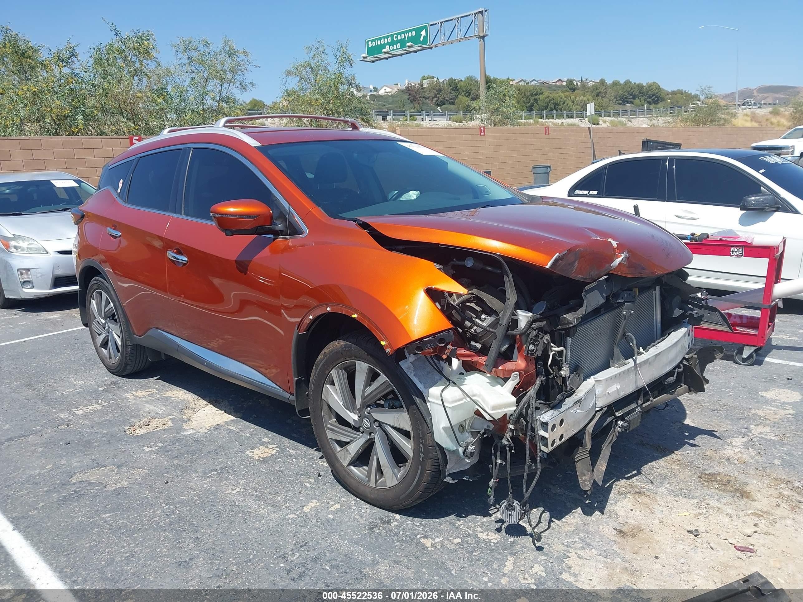 2019 Nissan Murano S, VIN 5N1AZ2MJ0KN160809 — Front end