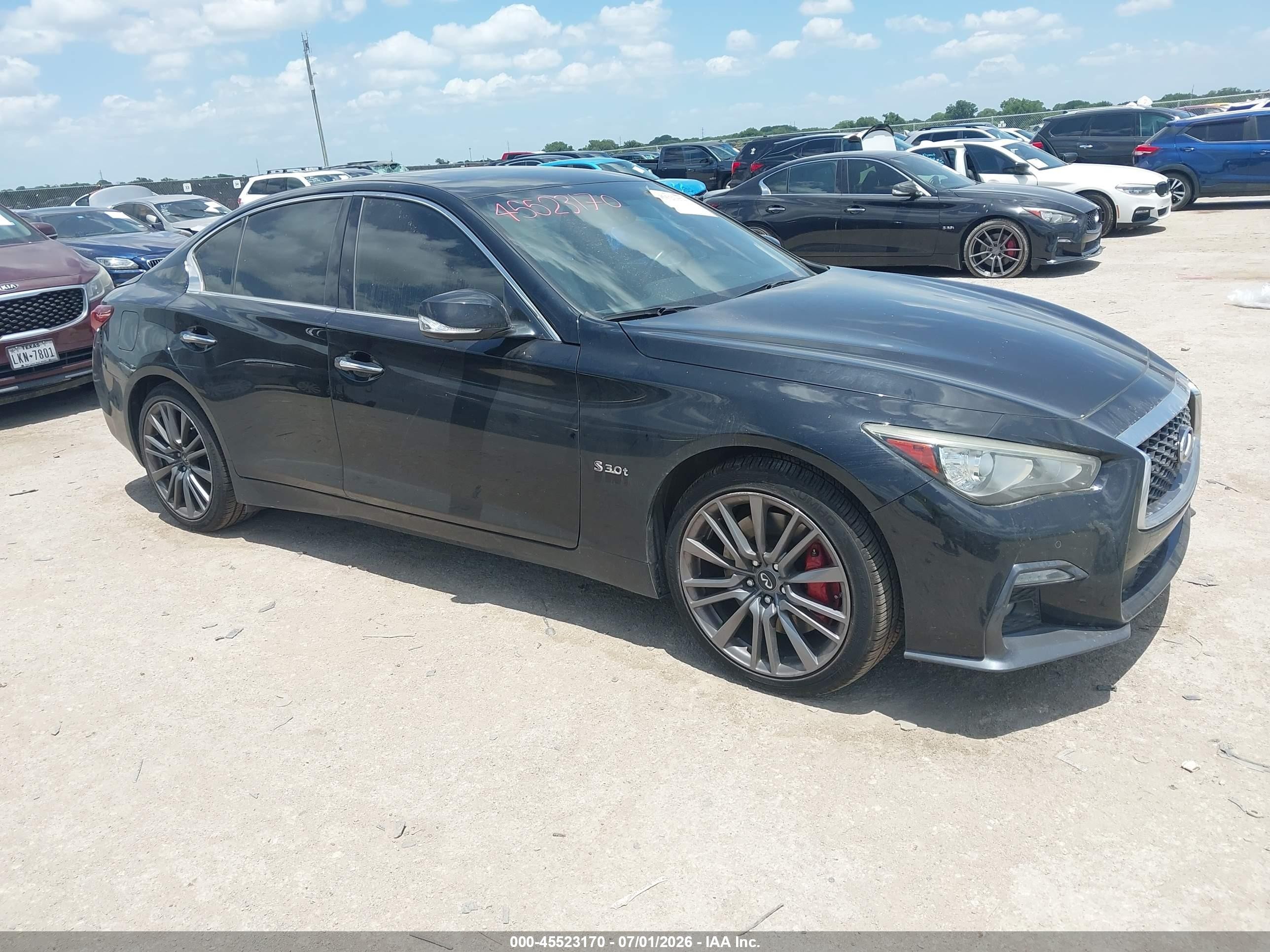 2018 Infiniti Q50 Red Sport 400, VIN JN1FV7AR6JM480785 — Rear end