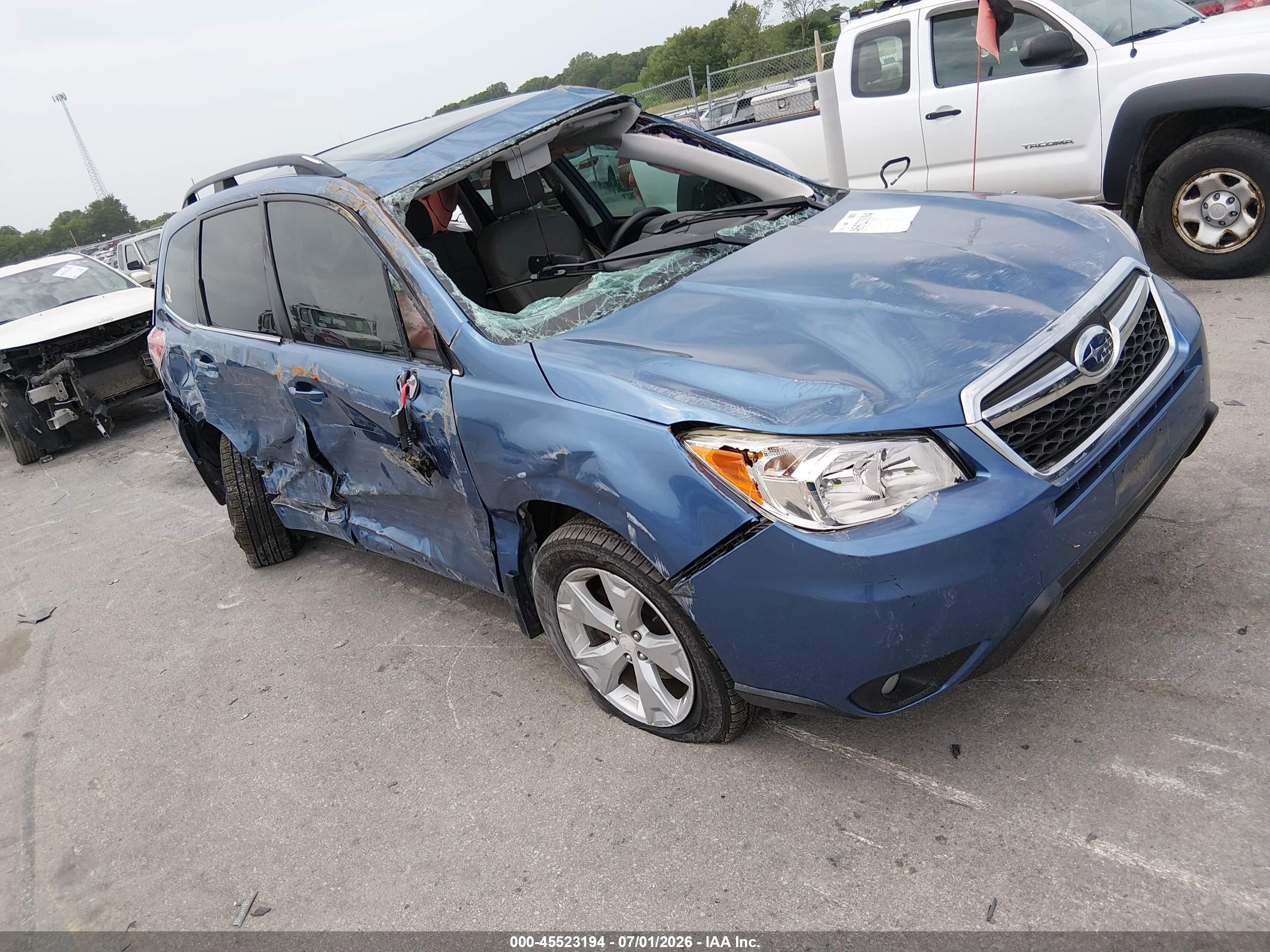 2016 Subaru Forester Limited, VIN JF2SJAHC1GH499124 — Опрокидывание
