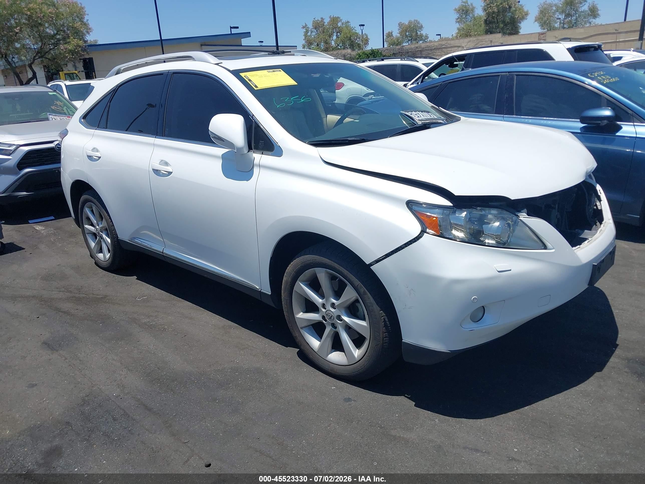 2010 Lexus RX 350, VIN JTJZK1BA9A2409095 — Front end