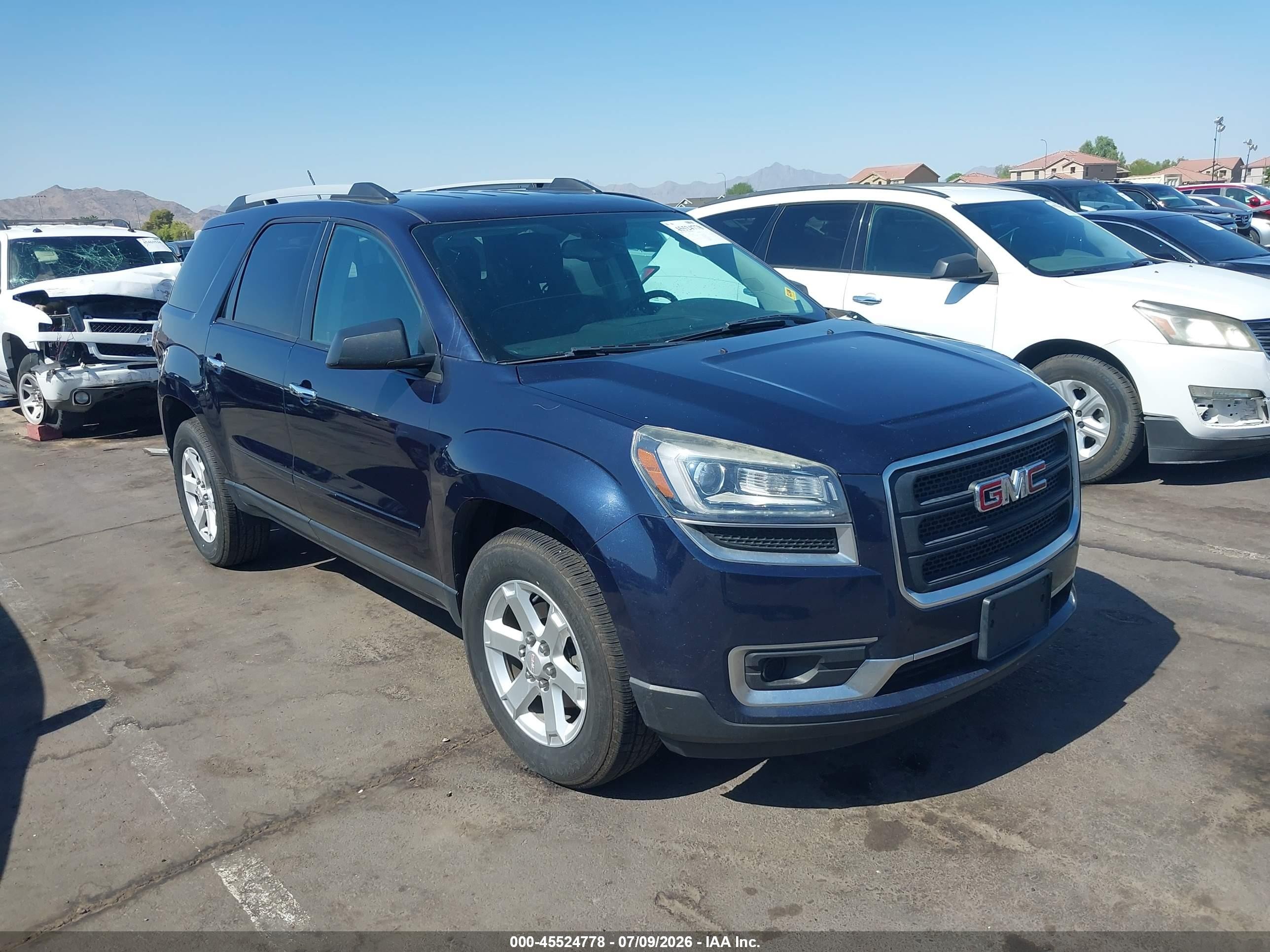 2015 GMC Acadia SLE, VIN 1GKKVPKD7FJ344094 — Front end