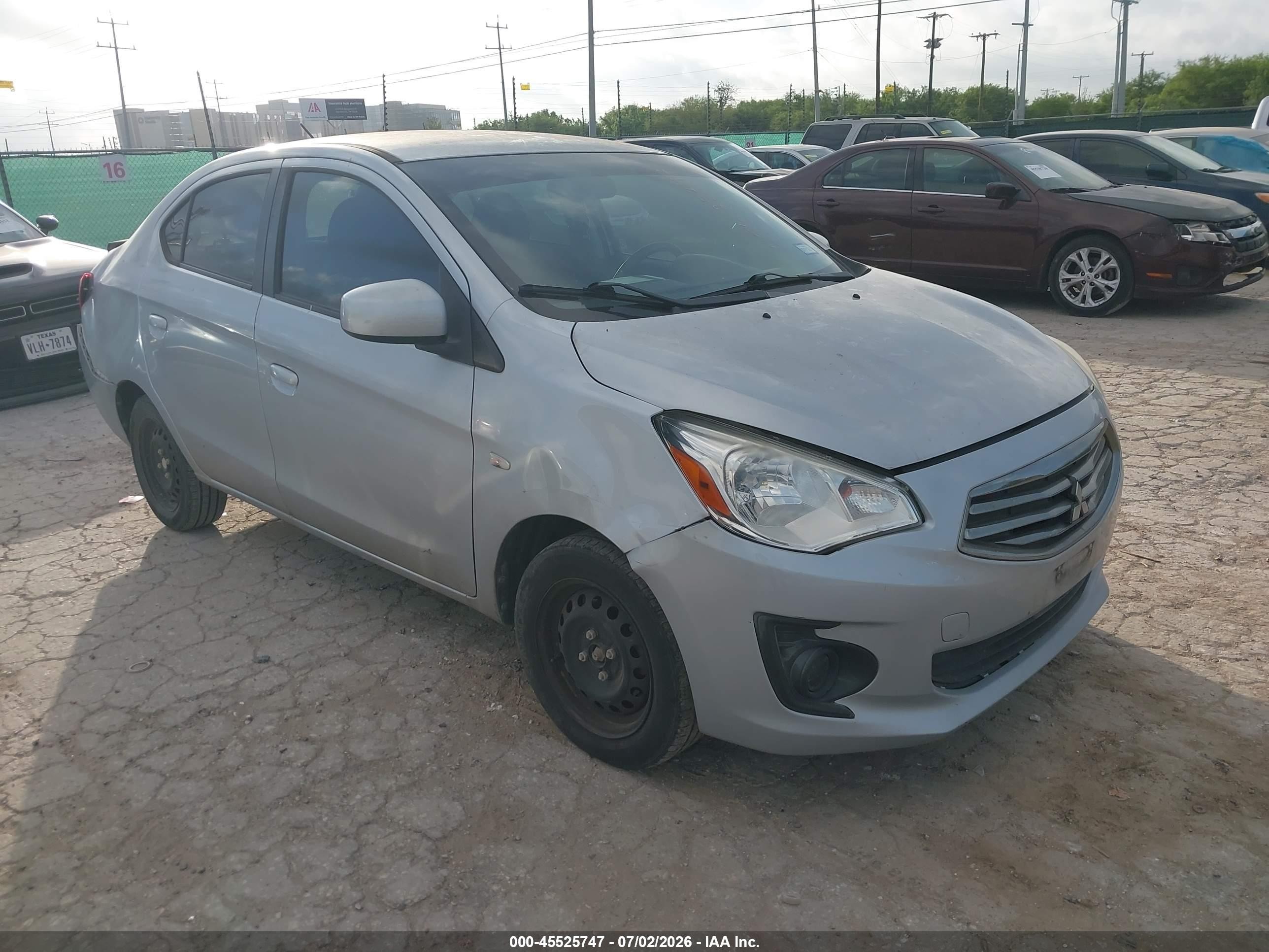 2018 Mitsubishi Mirage ES, VIN ML32F3FJ3JHF03359 — Rear end