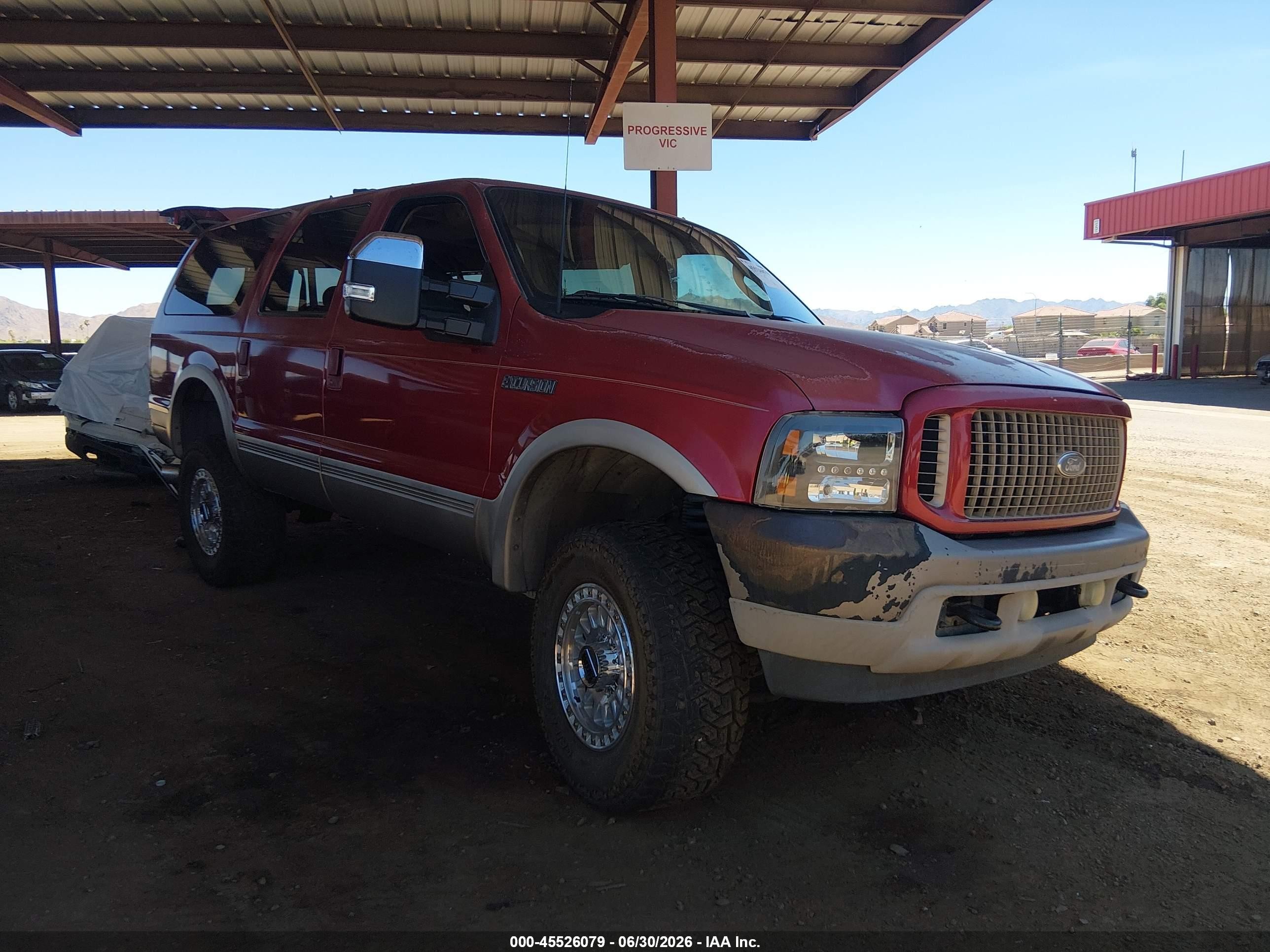 2003 Ford Excursion, VIN 1FMNU44F53EA42442 — Front end