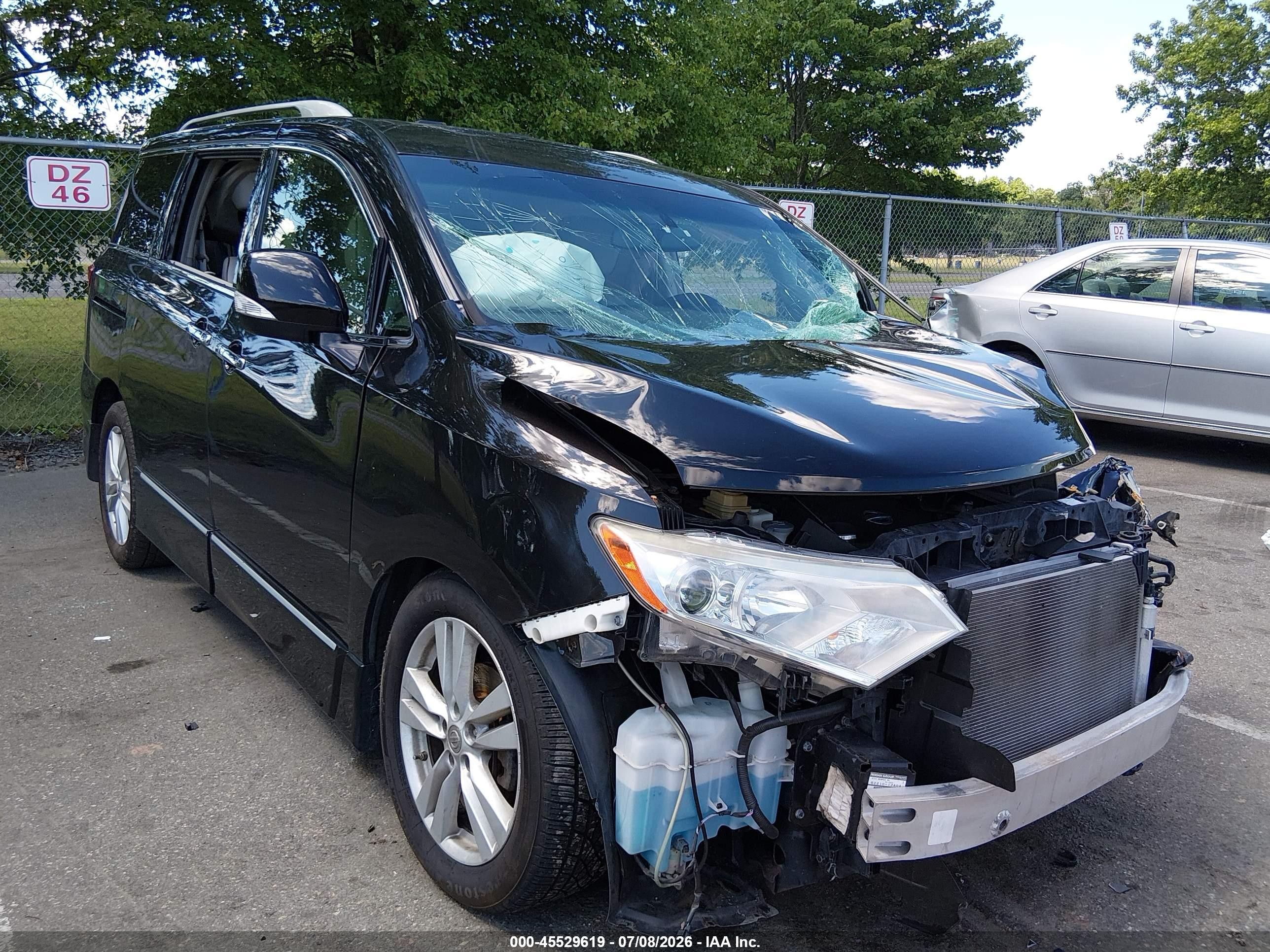 2012 Nissan Quest SV, VIN JN8AE2KP1C9046680 — Front end