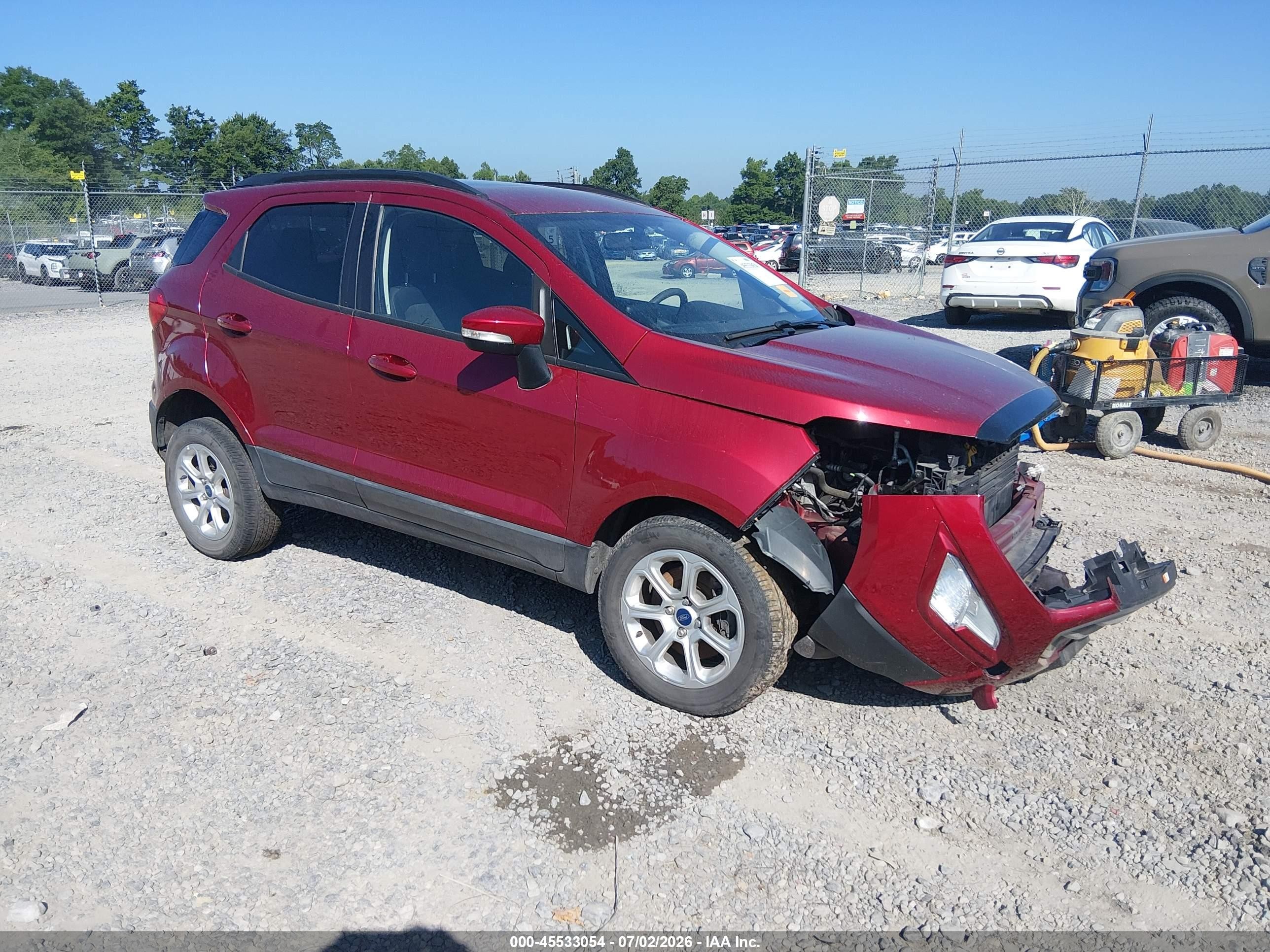 2022 Ford EcoSport SE, VIN MAJ6S3GL1NC459880 — Front end