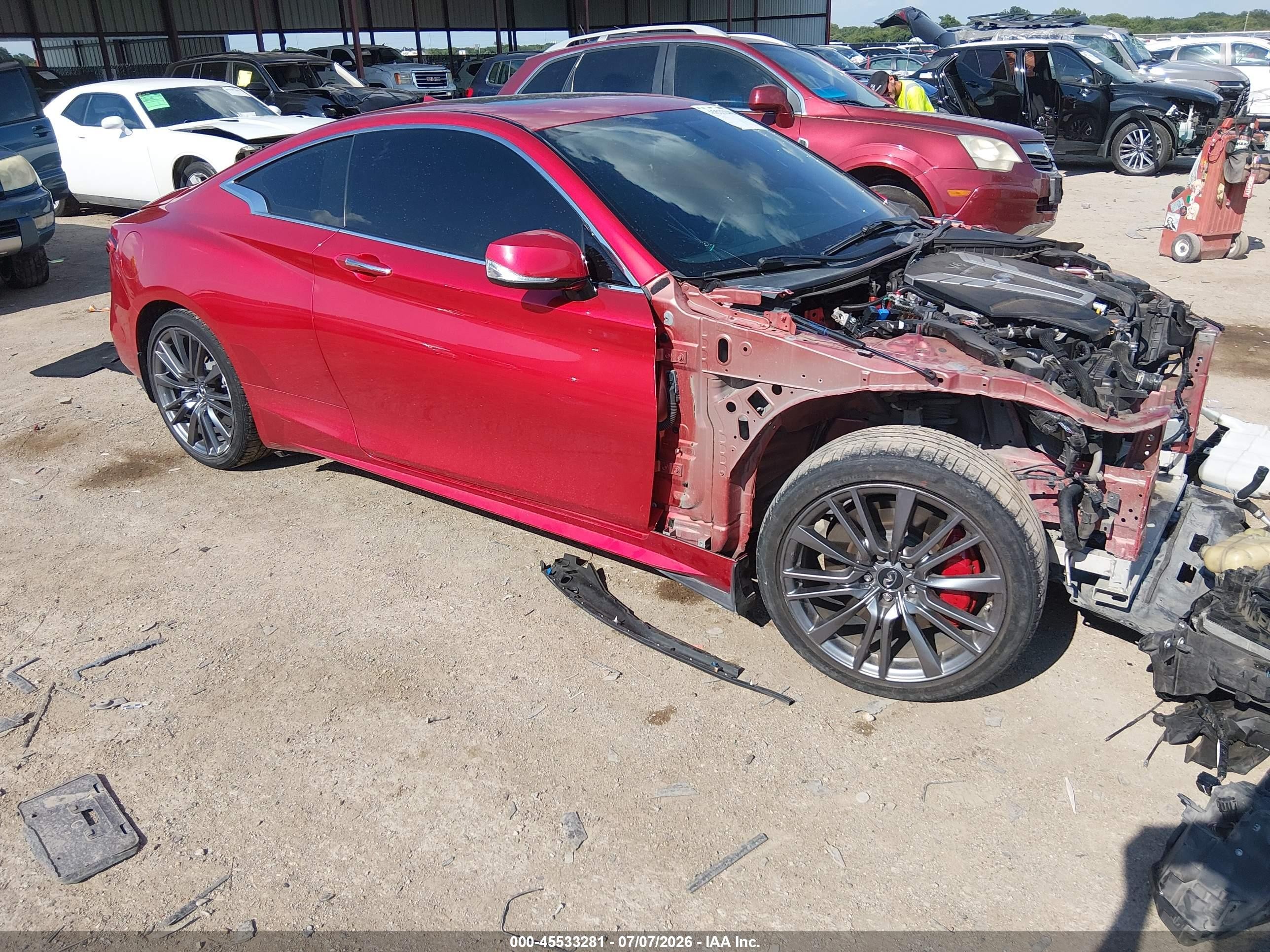 2017 Infiniti Q60 Red Sport 400, VIN JN1FV7EK3HM611114 — Front end