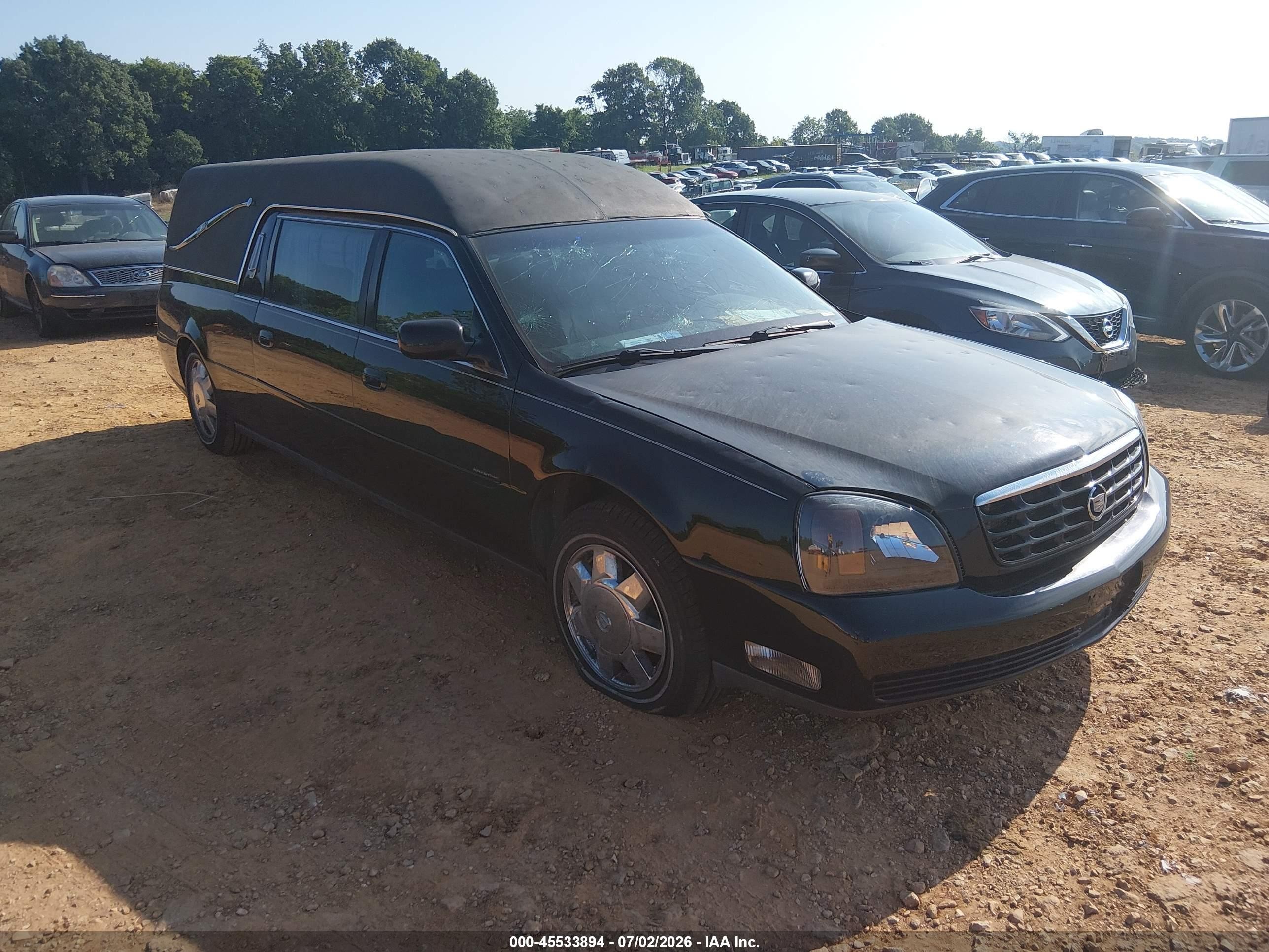 2004 Cadillac DeVille Funeral Coach, VIN 1GEEH00Y34U500616 — Hail