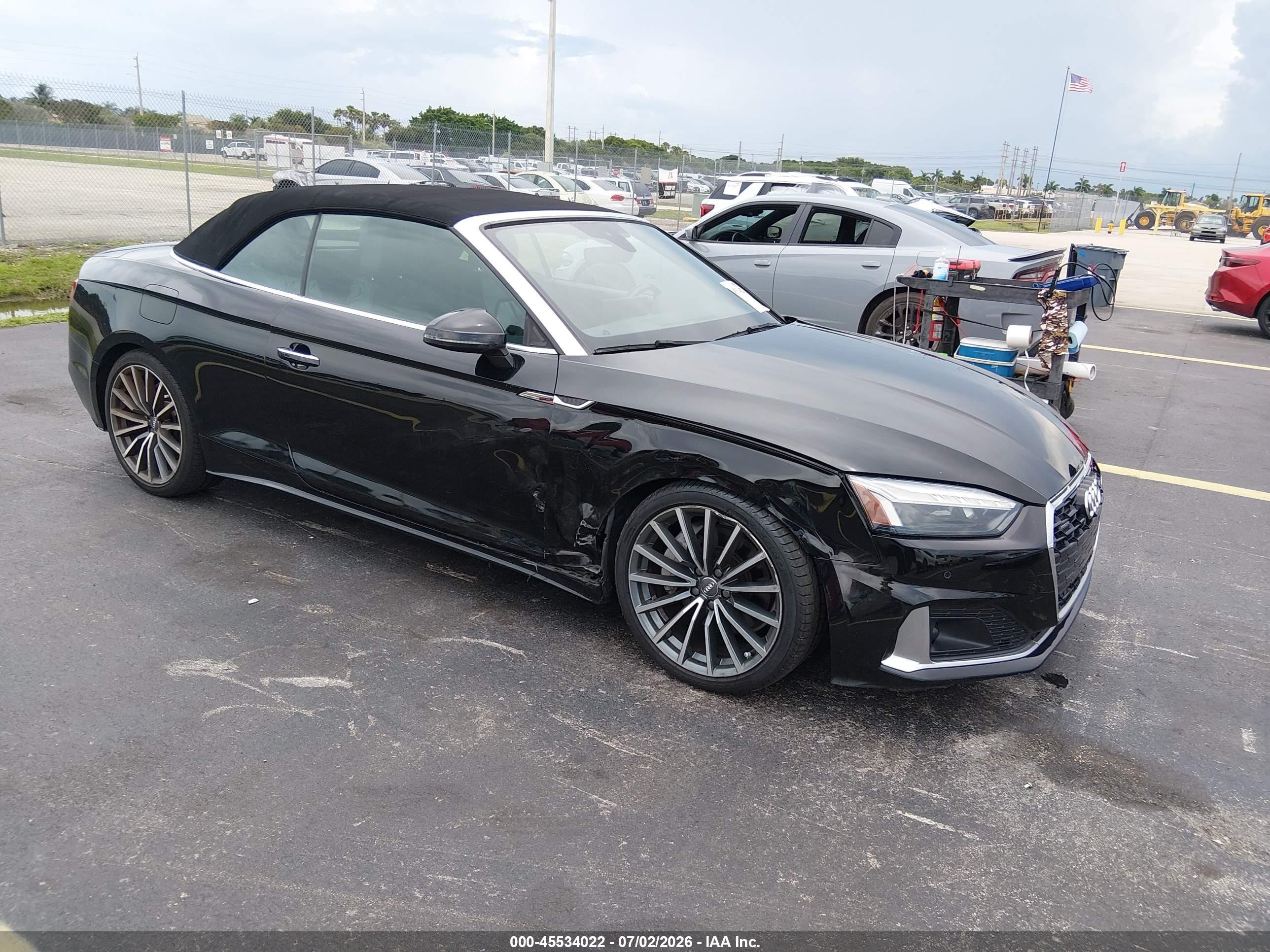 2020 Audi A5 Cabriolet Premium Plus, VIN WAUWNGF52LN002327 — Side