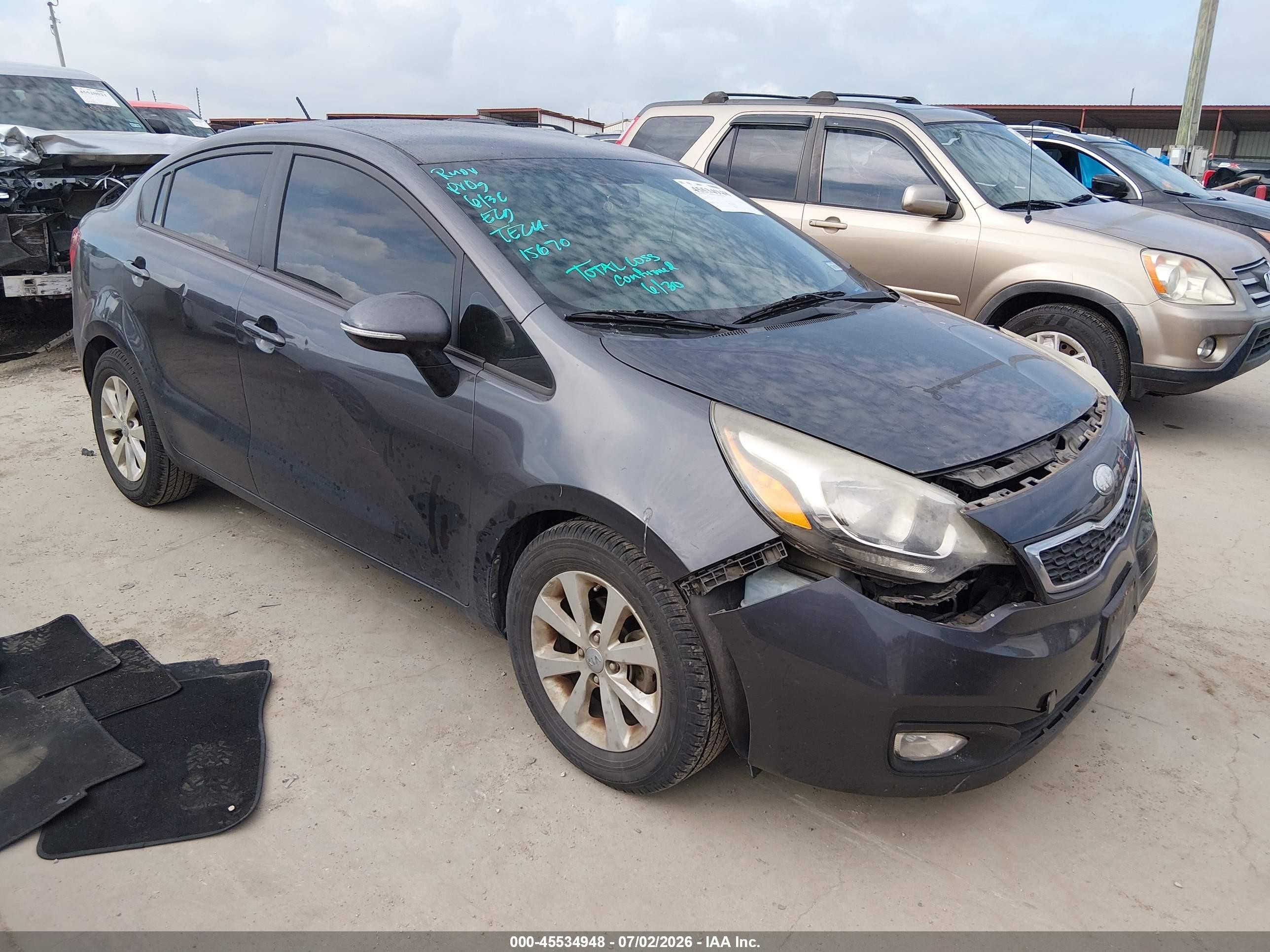 2013 Kia Rio EX, VIN KNADN4A3XD6270114 — Front end
